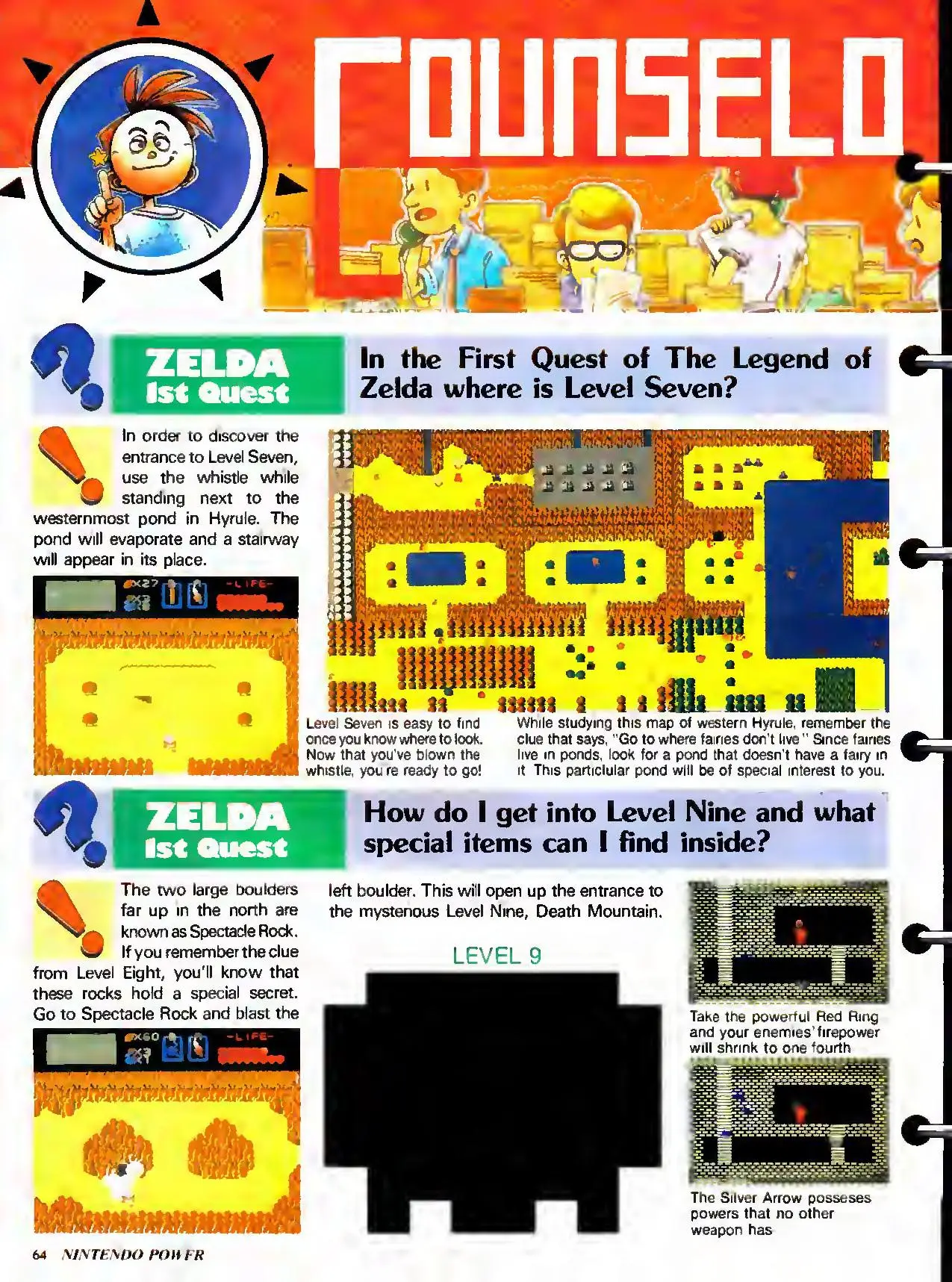 Counselor's Corner from Nintendo Power issue 2, page 64