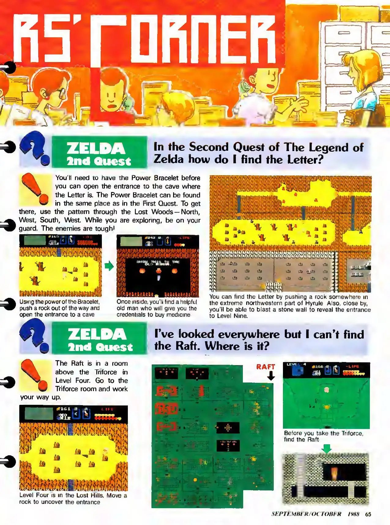 Counselor's Corner from Nintendo Power issue 2, page 65