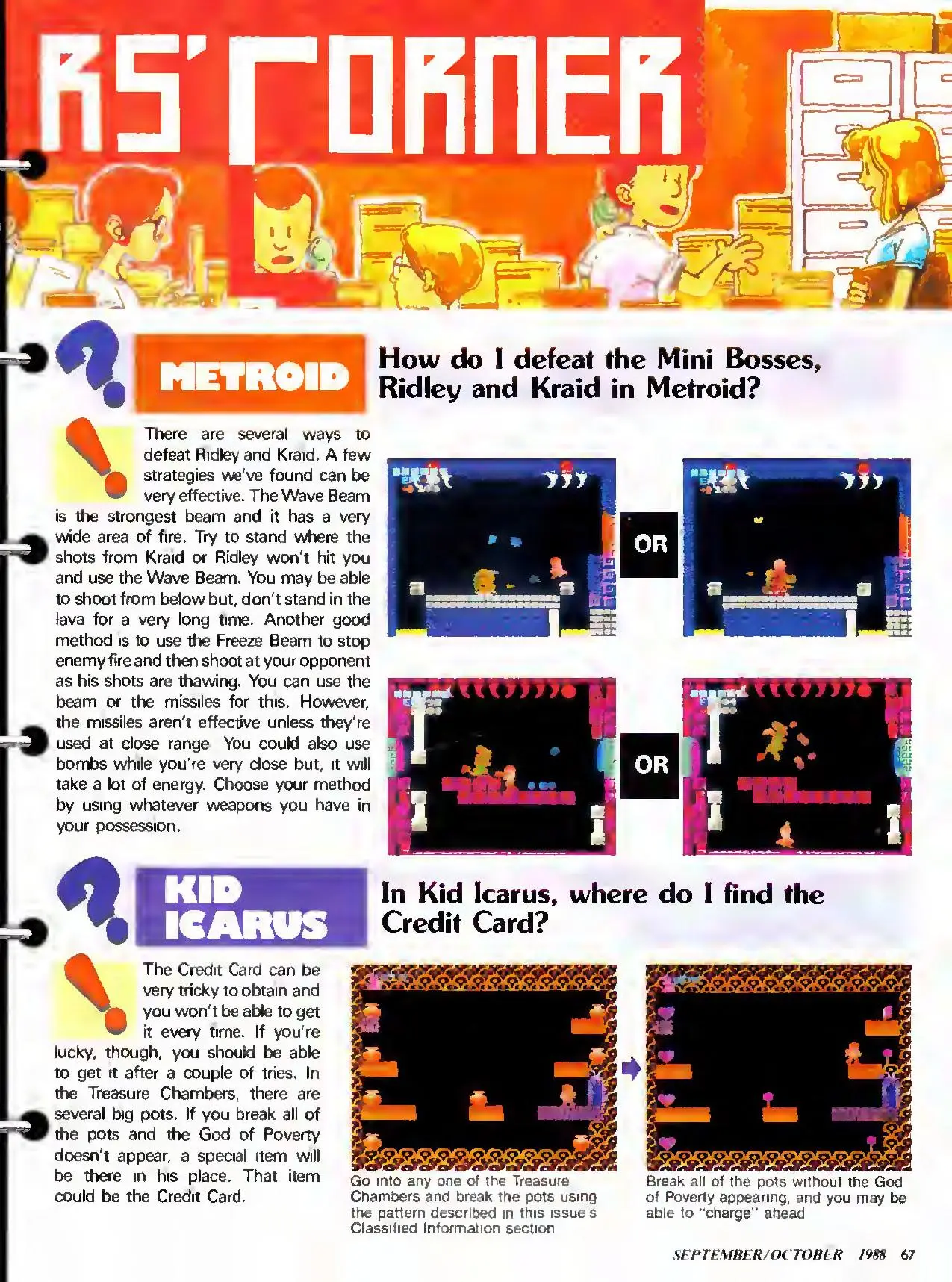 Counselor's Corner from Nintendo Power issue 2, page 67
