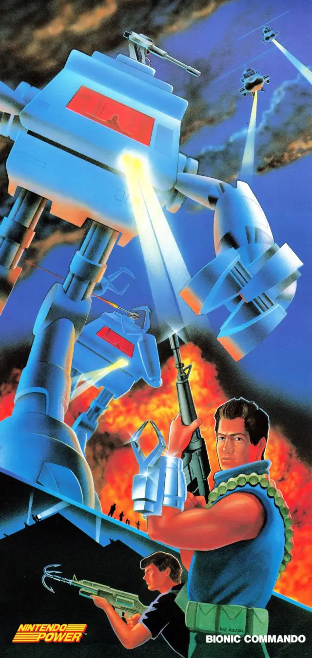 Pull-out poster from Nintendo Power issue 2 — Bionic Commando