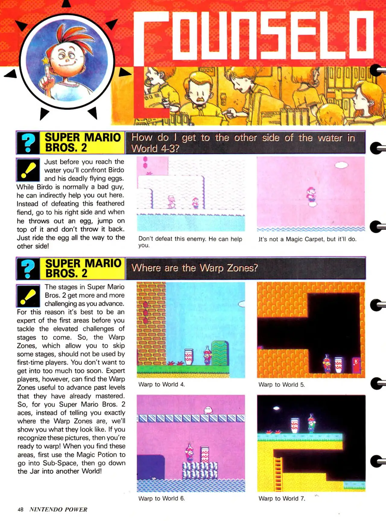 Counselor's Corner from Nintendo Power issue 4, page 48