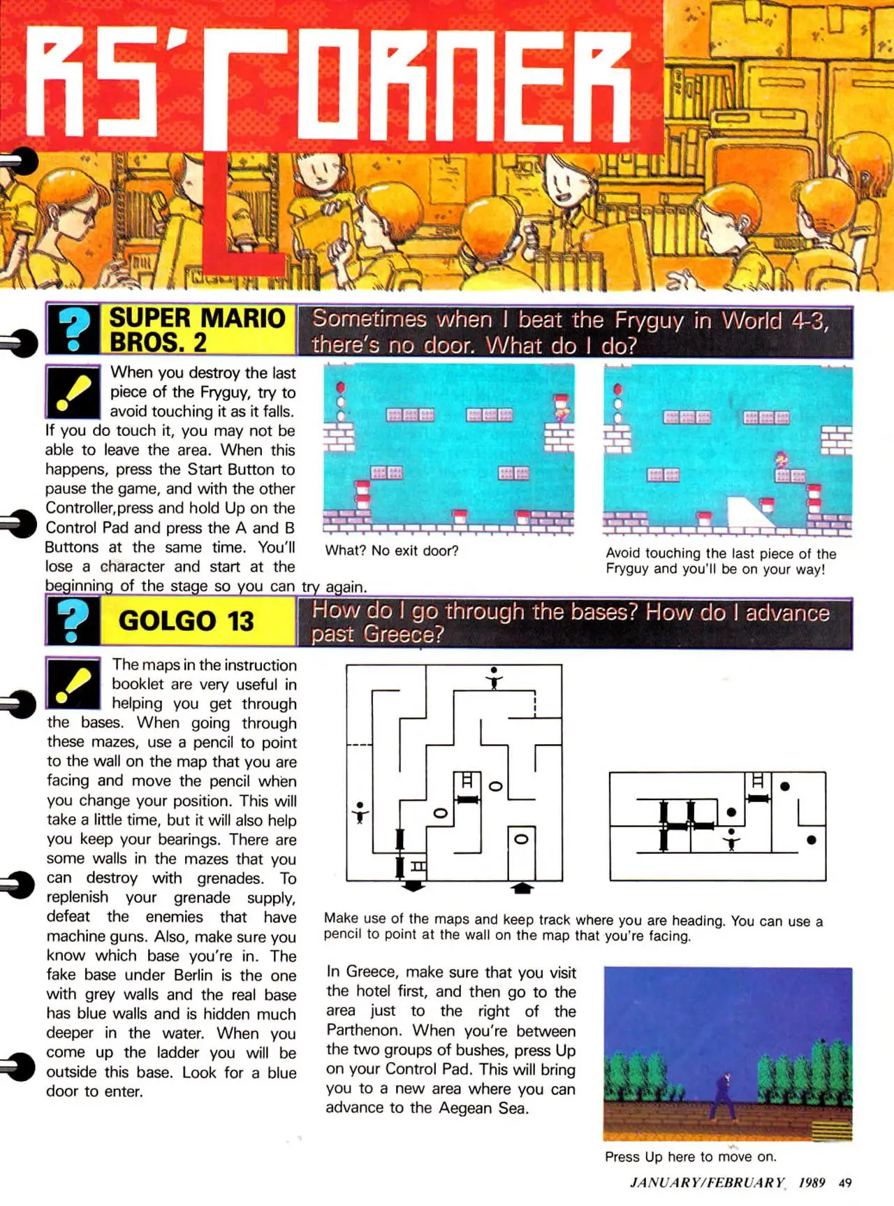 Counselor's Corner from Nintendo Power issue 4, page 49