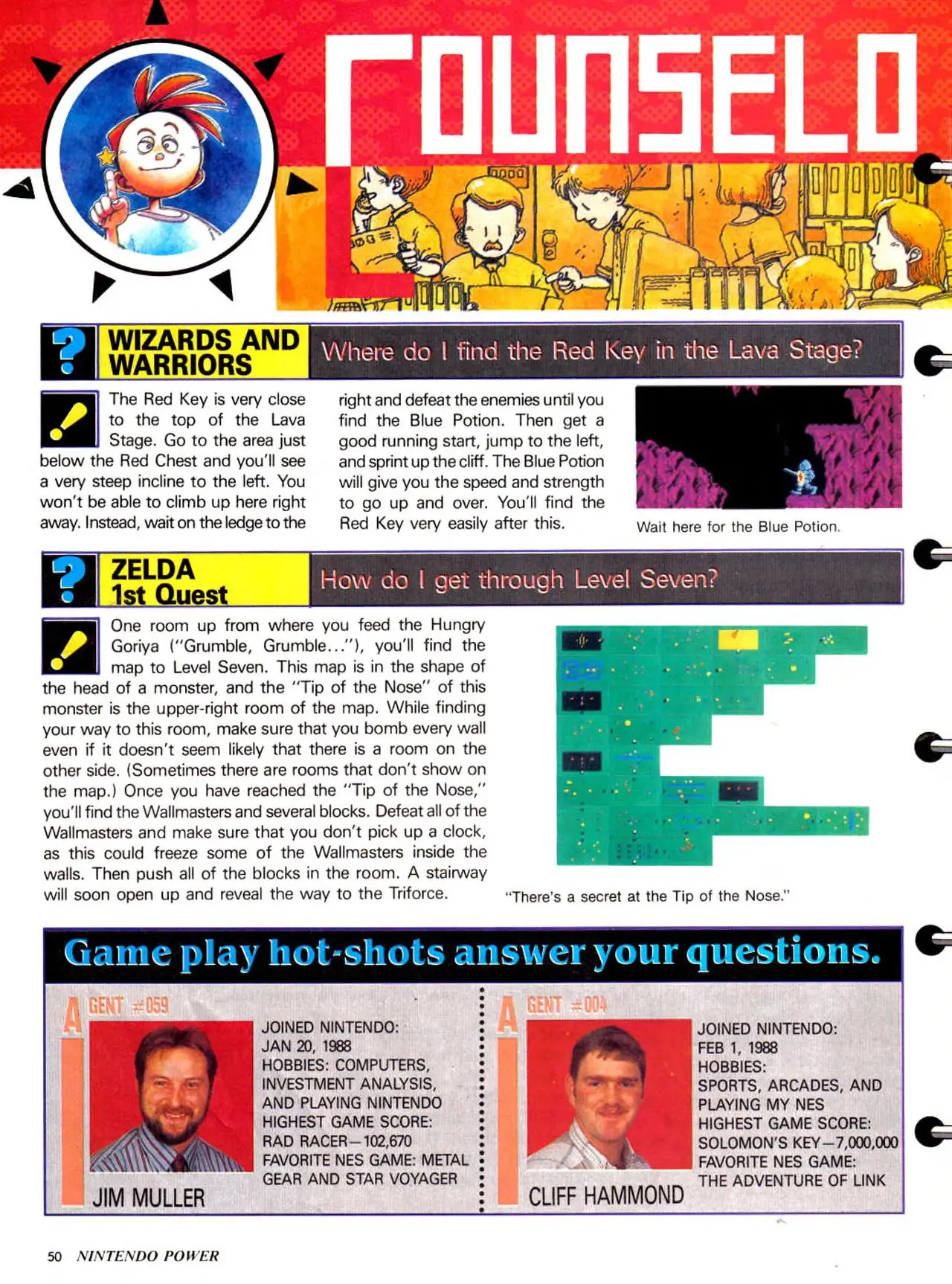 Counselor's Corner from Nintendo Power issue 4, page 50