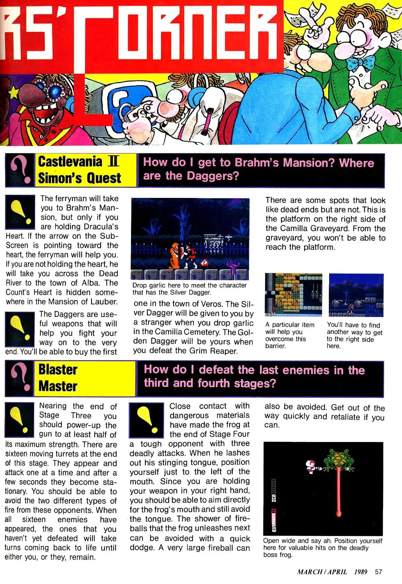 Counselor's Corner from Nintendo Power issue 5, page 57