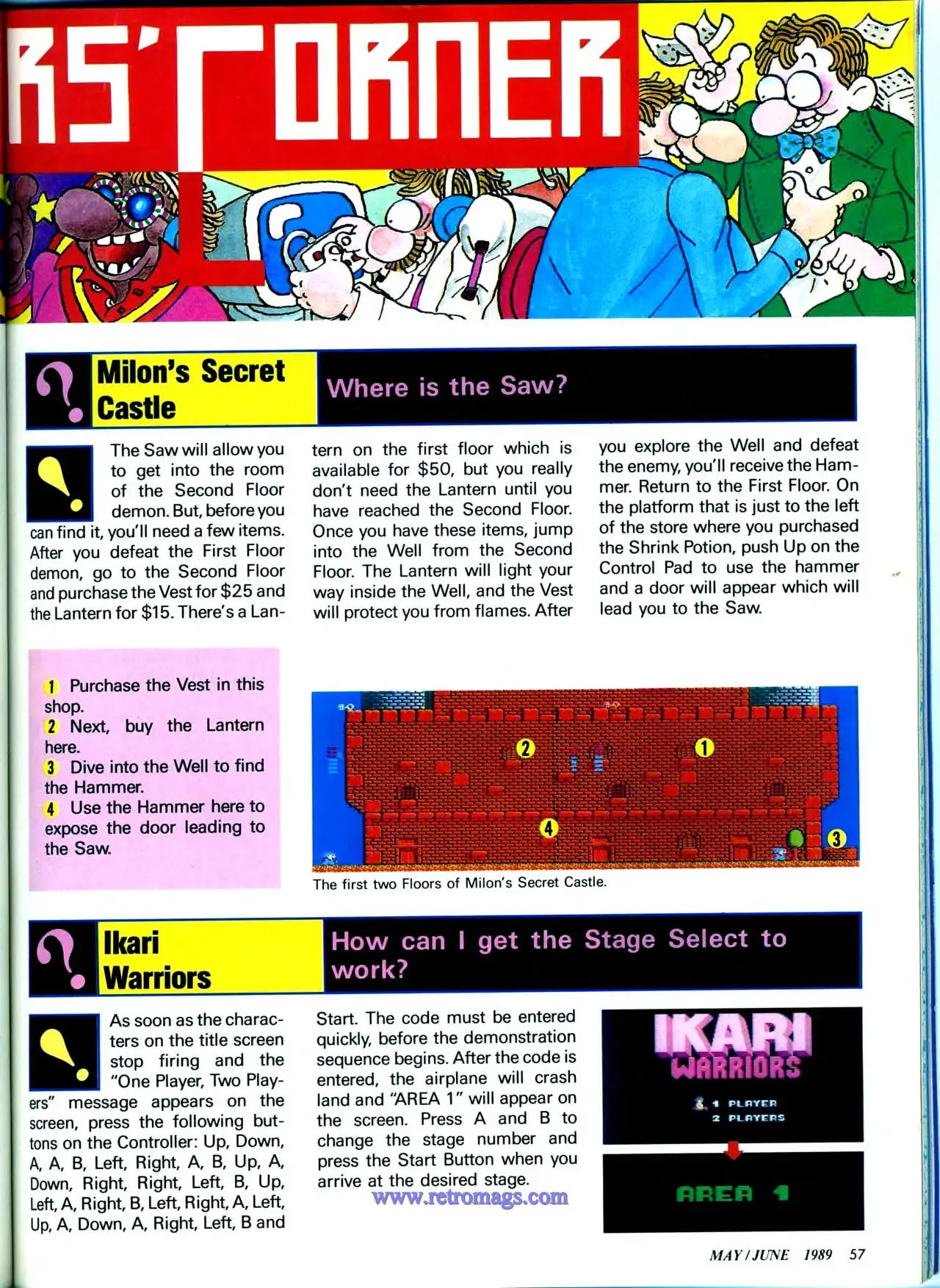 Counselor's Corner from Nintendo Power issue 6, page 57