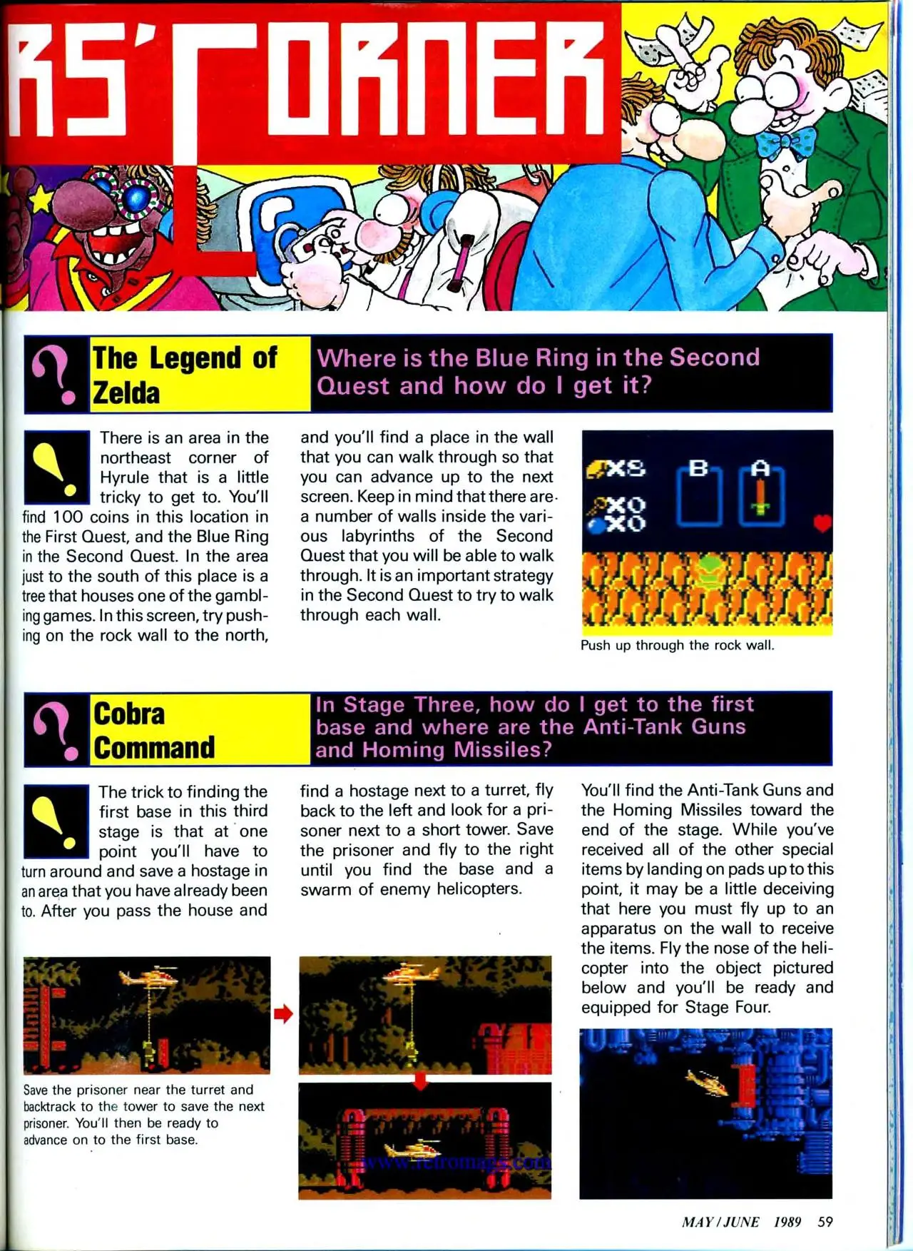 Counselor's Corner from Nintendo Power issue 6, page 59