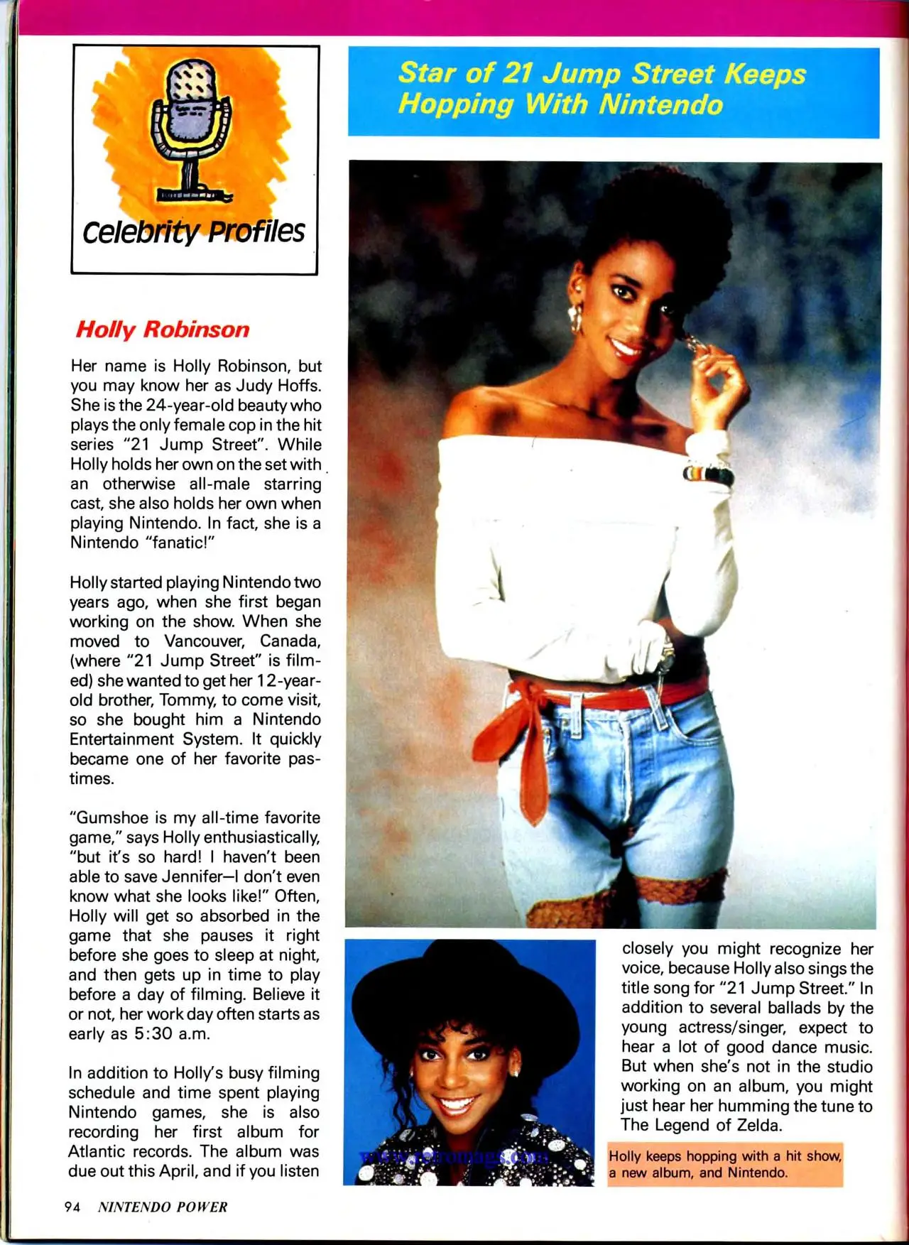 Nintendo Power issue 6 profile of Holly Robinson, page 94