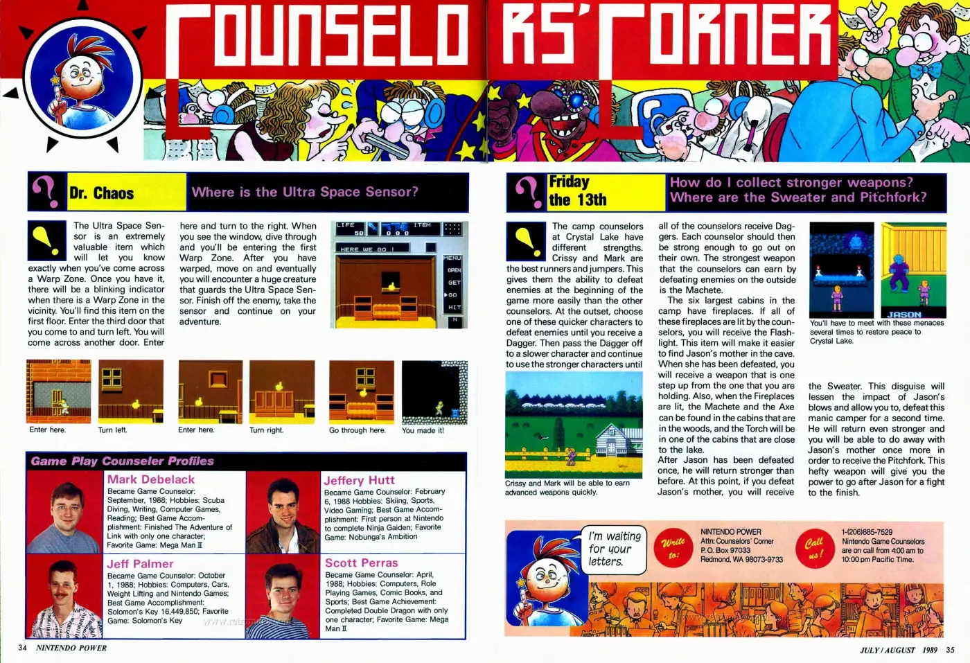 Counselor's Corner from Nintendo Power issue 7, page 33