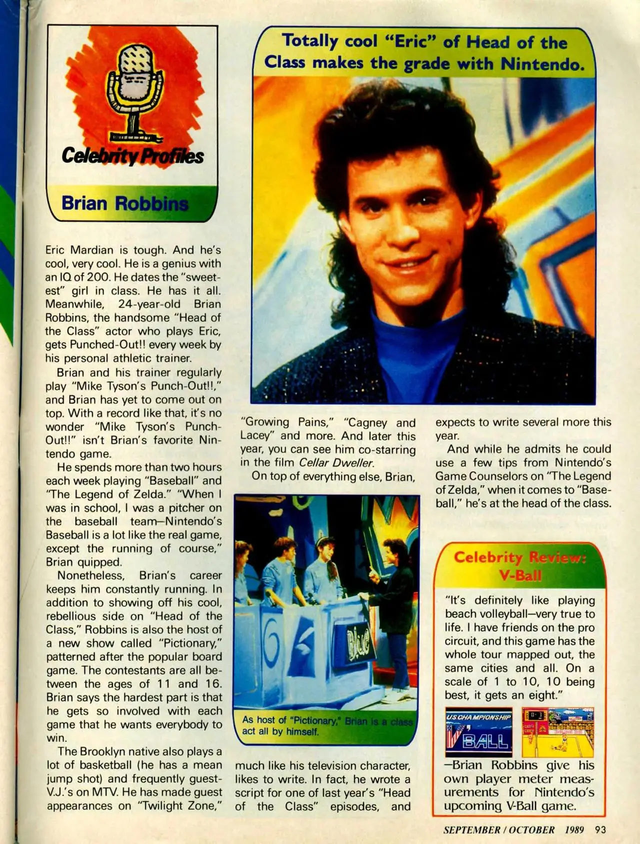 Nintendo Power issue 8 profile of Brian Robbins