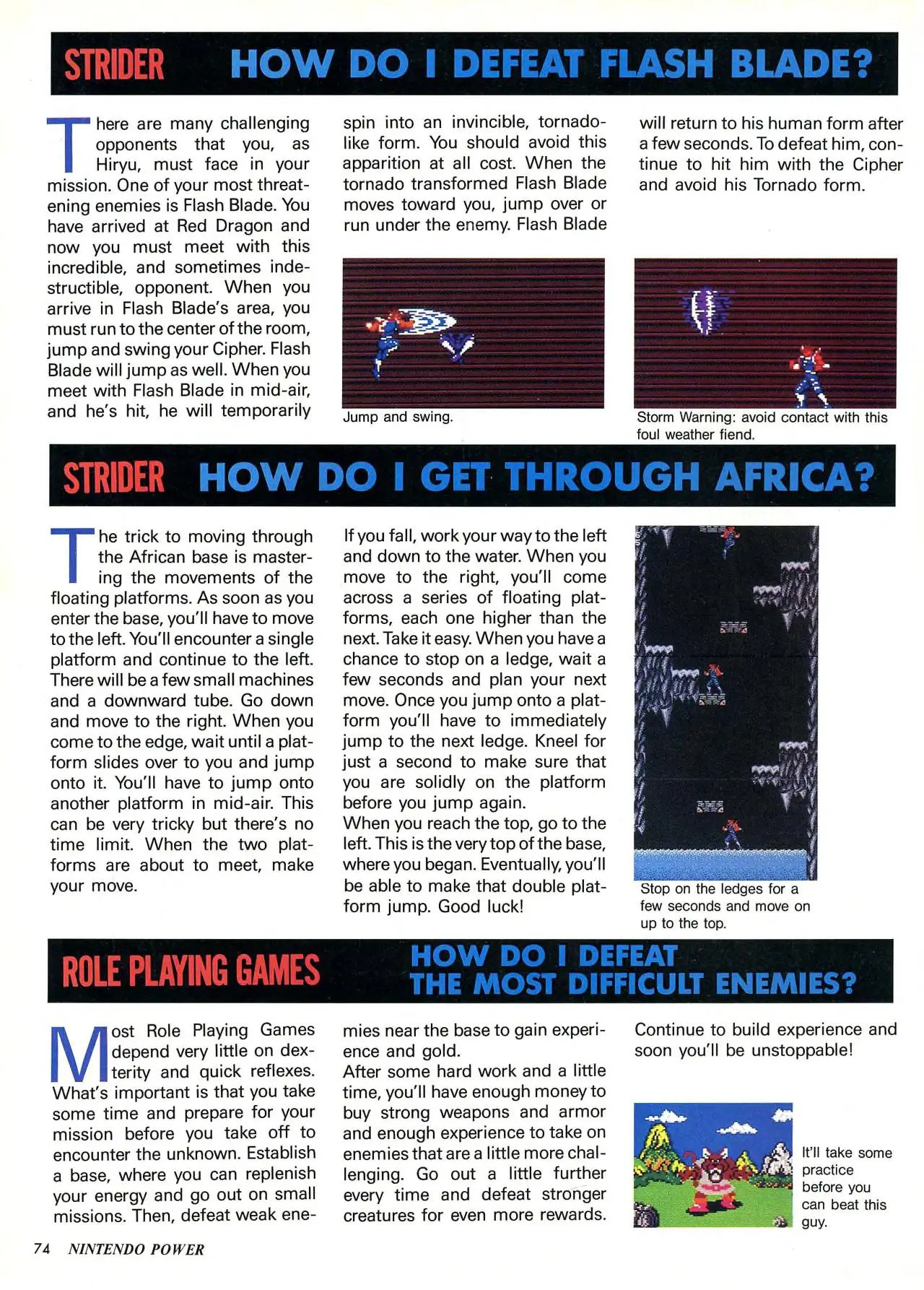 Counselor's Corner from Nintendo Power issue 9, page 74