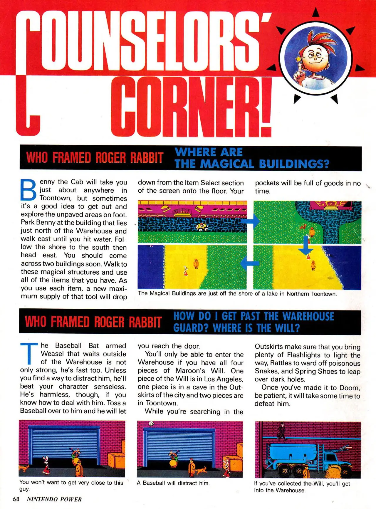 Counselor's Corner from Nintendo Power issue 10, page 68