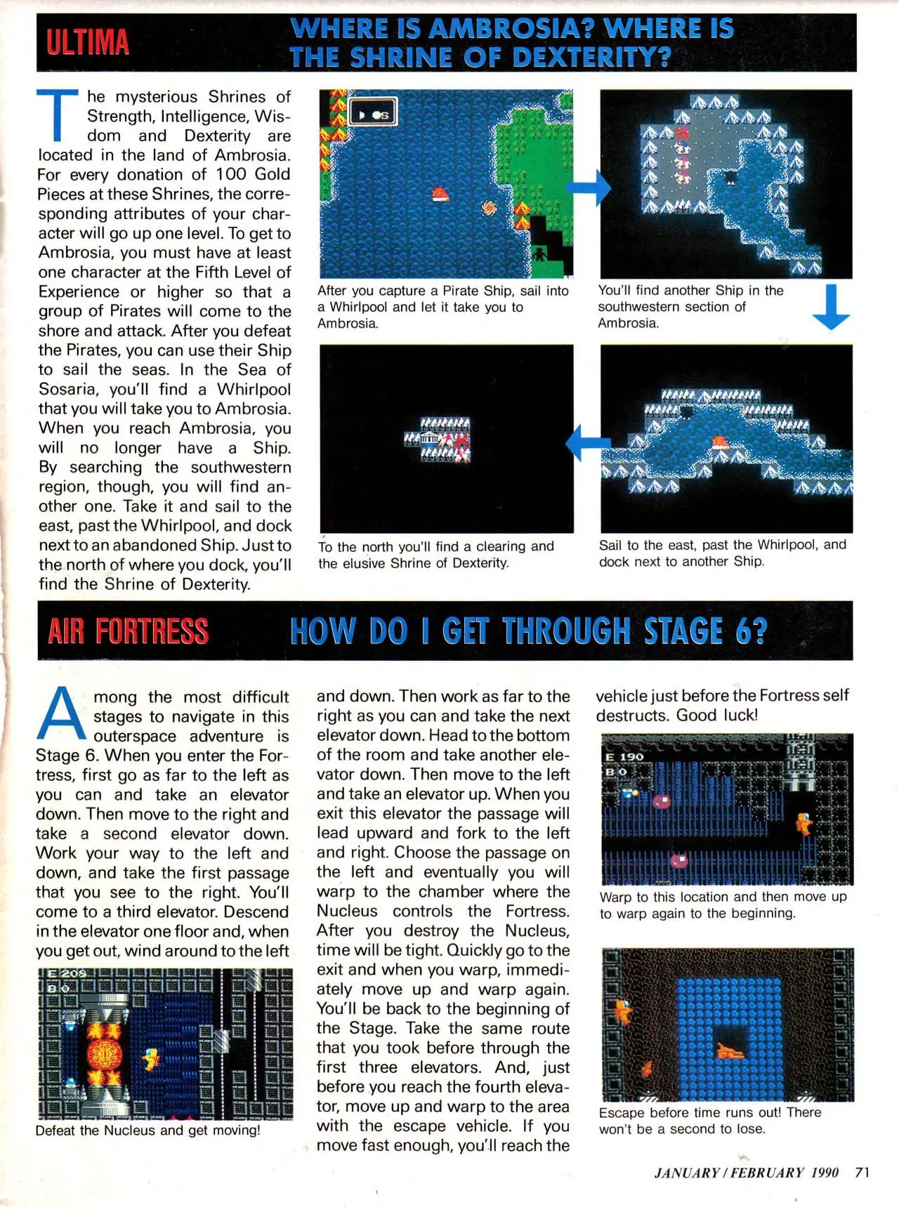 Counselor's Corner from Nintendo Power issue 10, page 71