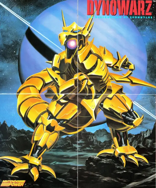 Pull-out poster from Nintendo Power issue 10 — Dynowarz: The Destruction of Spondylus