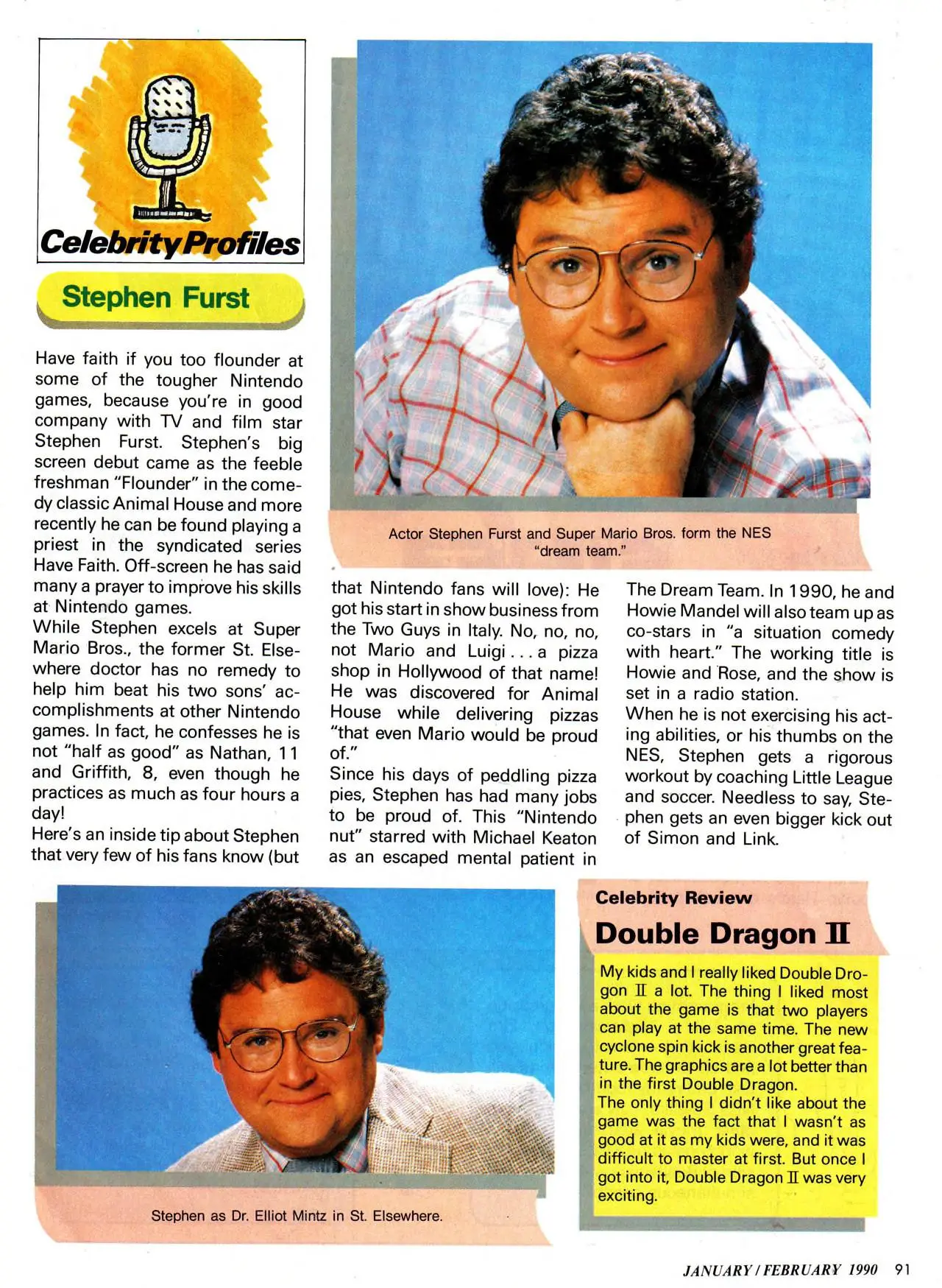 Nintendo Power issue 10 profile of Stephen Furst