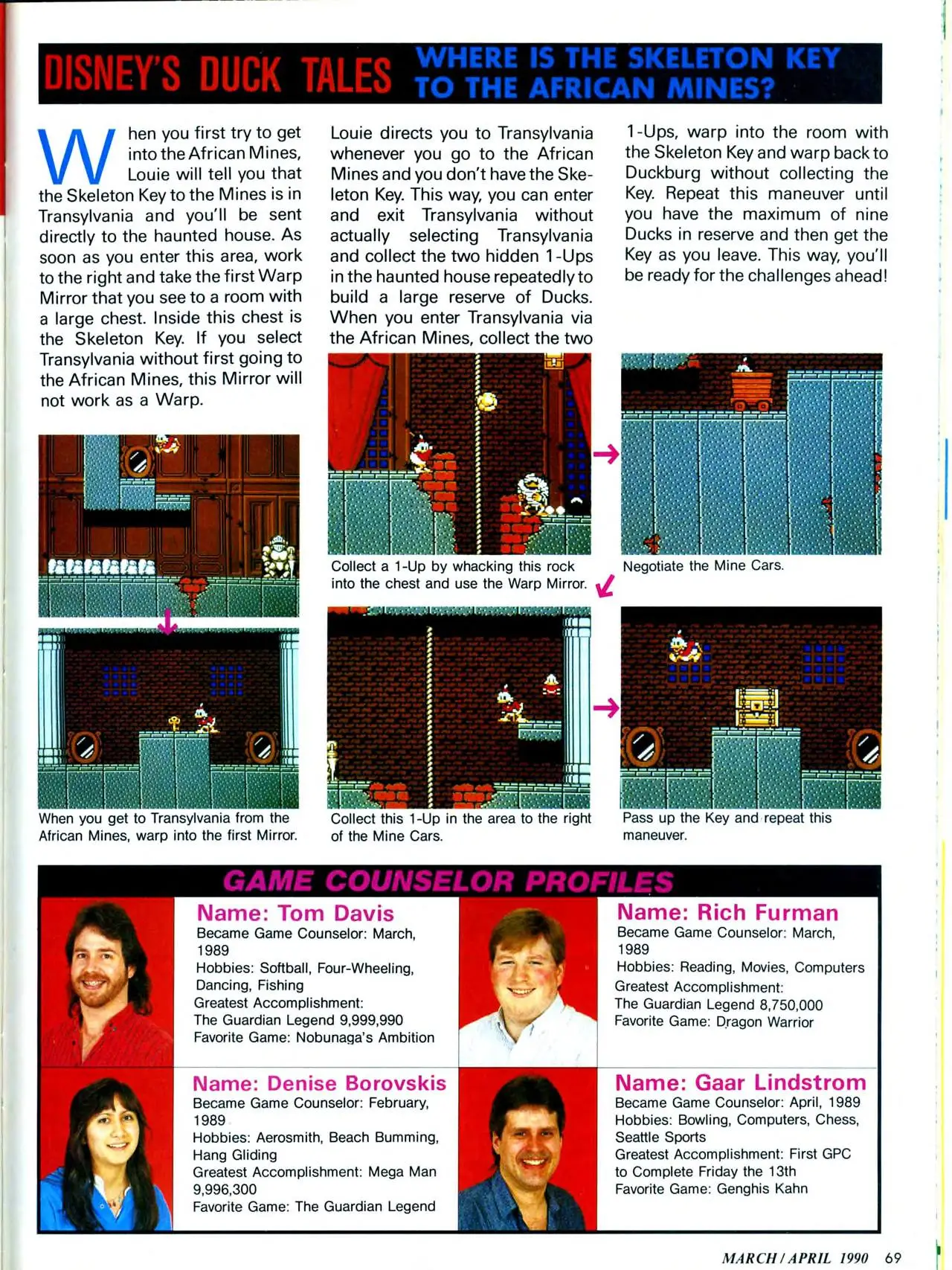 Counselor's Corner from Nintendo Power issue 11, page 69