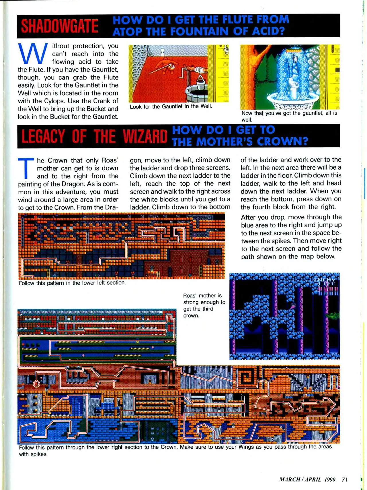 Counselor's Corner from Nintendo Power issue 11, page 71