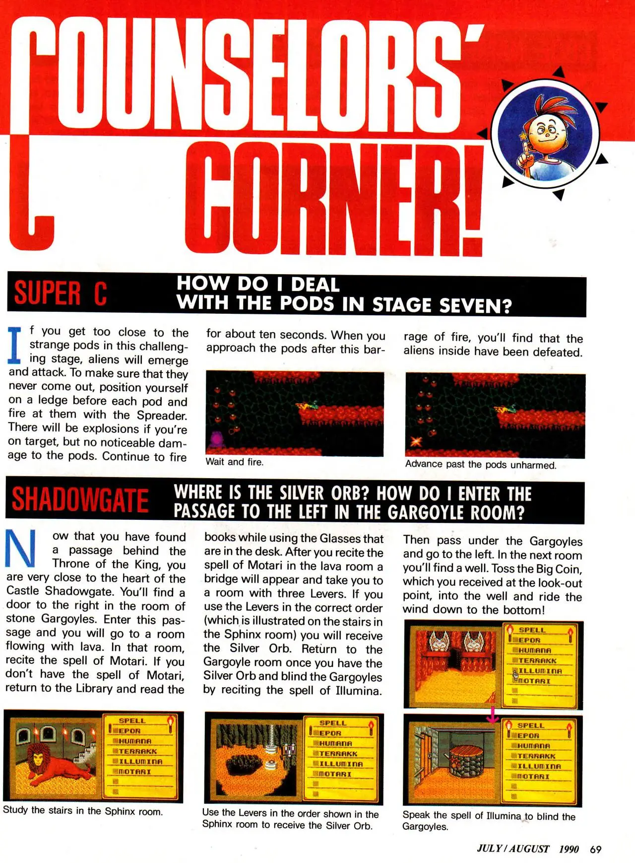 Counselor's Corner from Nintendo Power issue 14, page 69