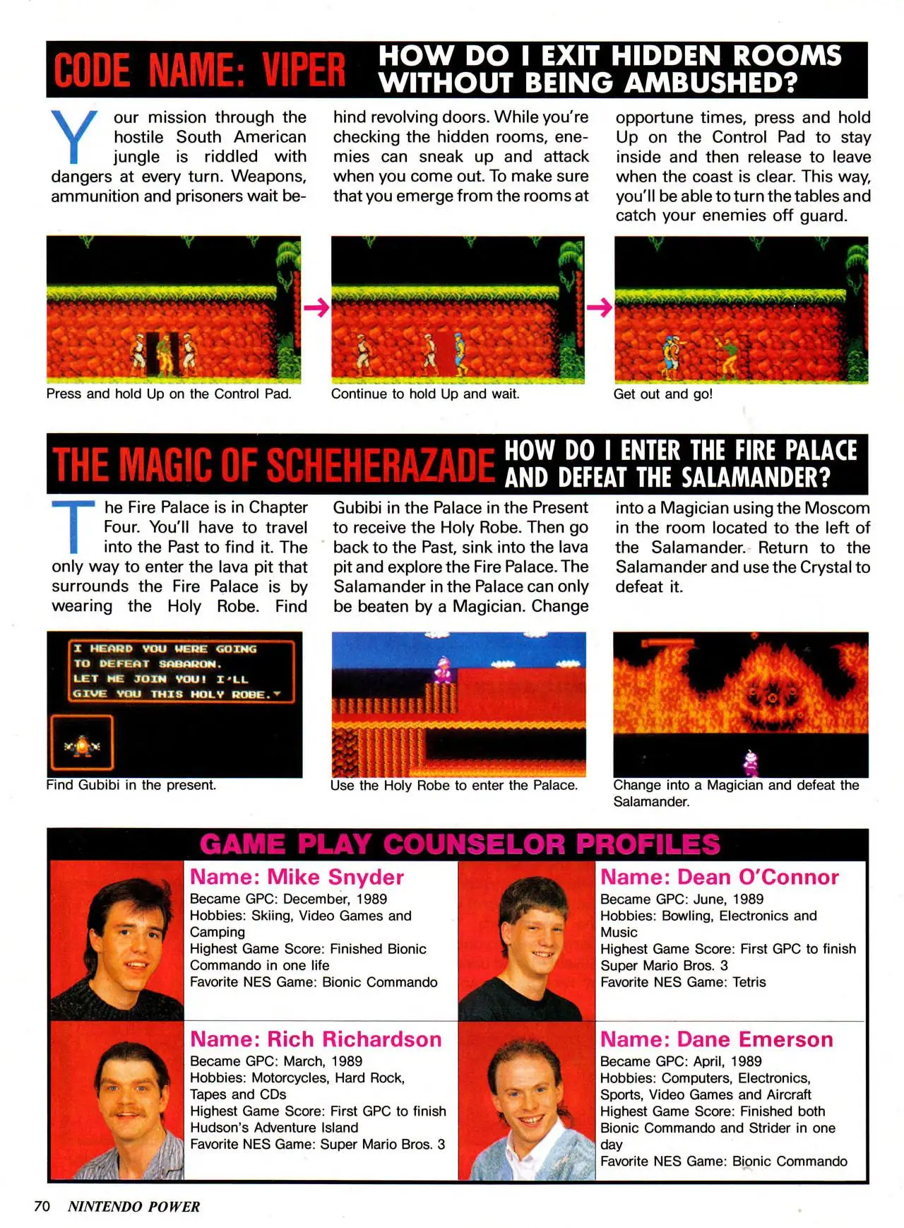 Counselor's Corner from Nintendo Power issue 14, page 70