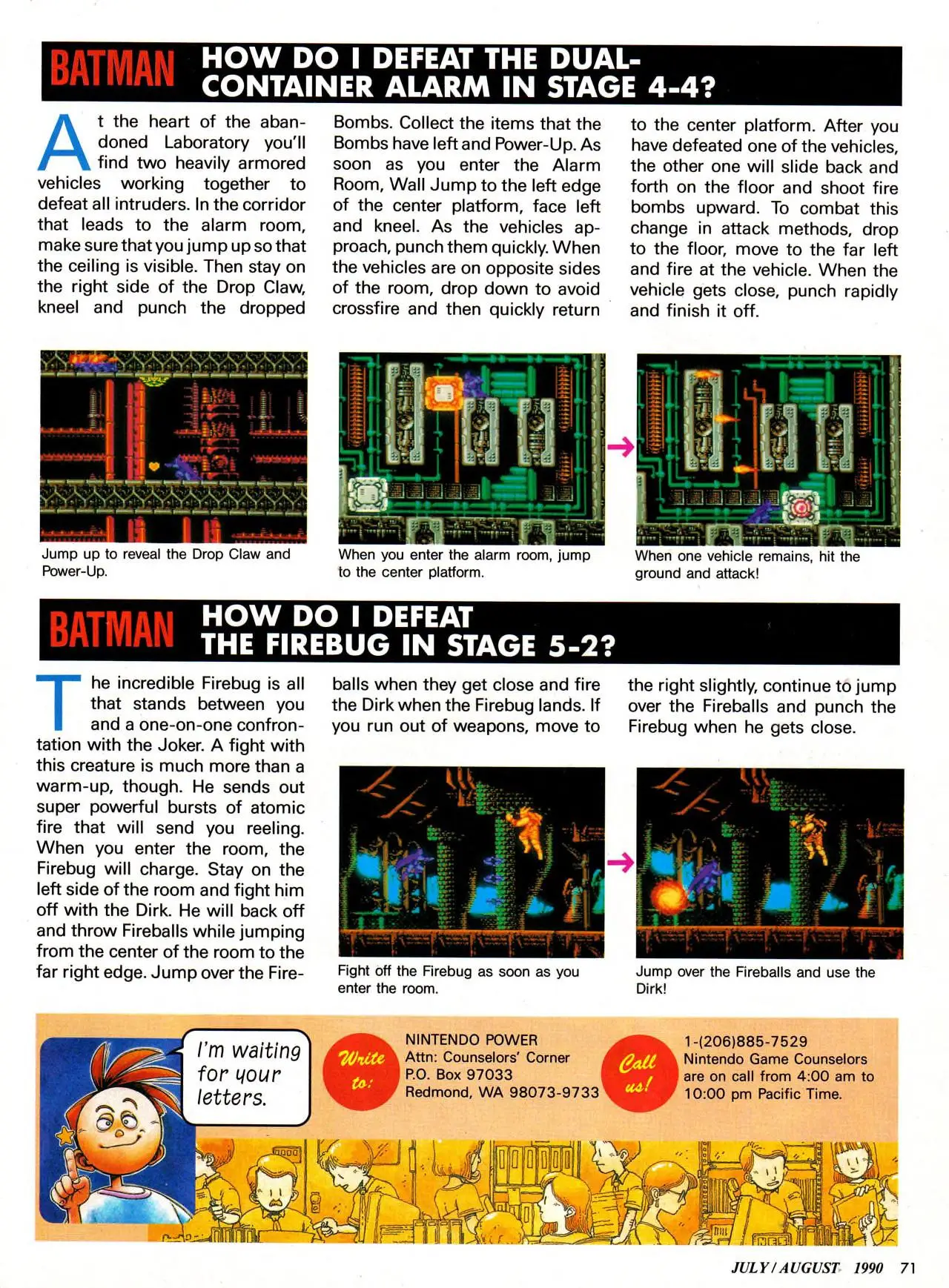 Counselor's Corner from Nintendo Power issue 14, page 71
