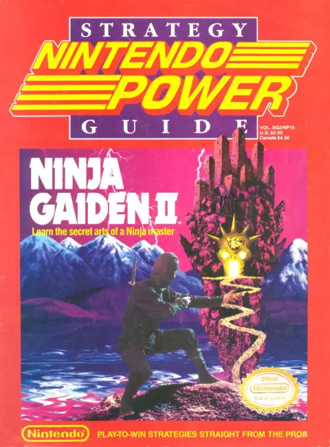 Nintendo Power issue 15 cover — Ninja Gaiden II Strategy Guide