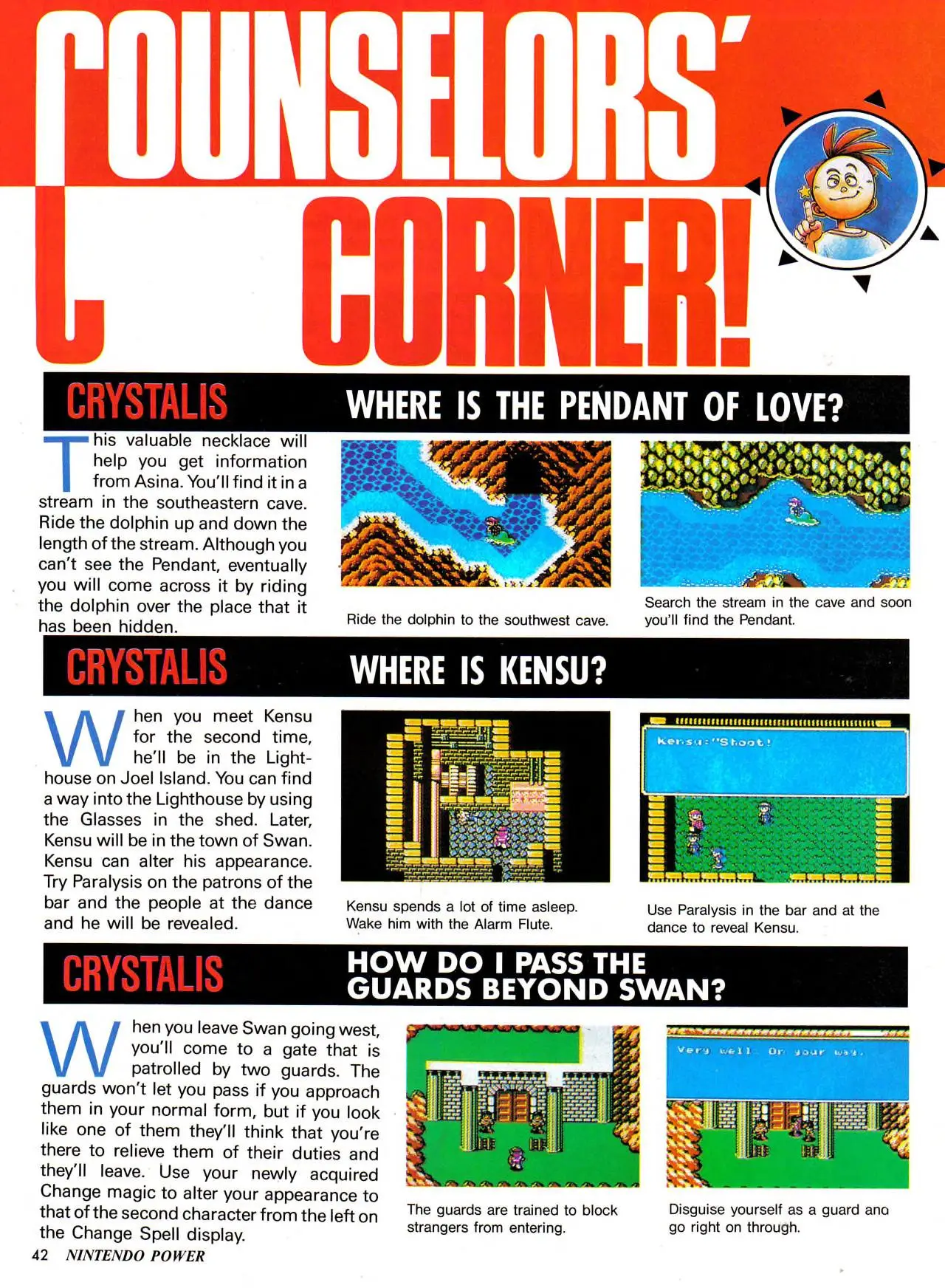 Counselor's Corner from Nintendo Power issue 16, page 42