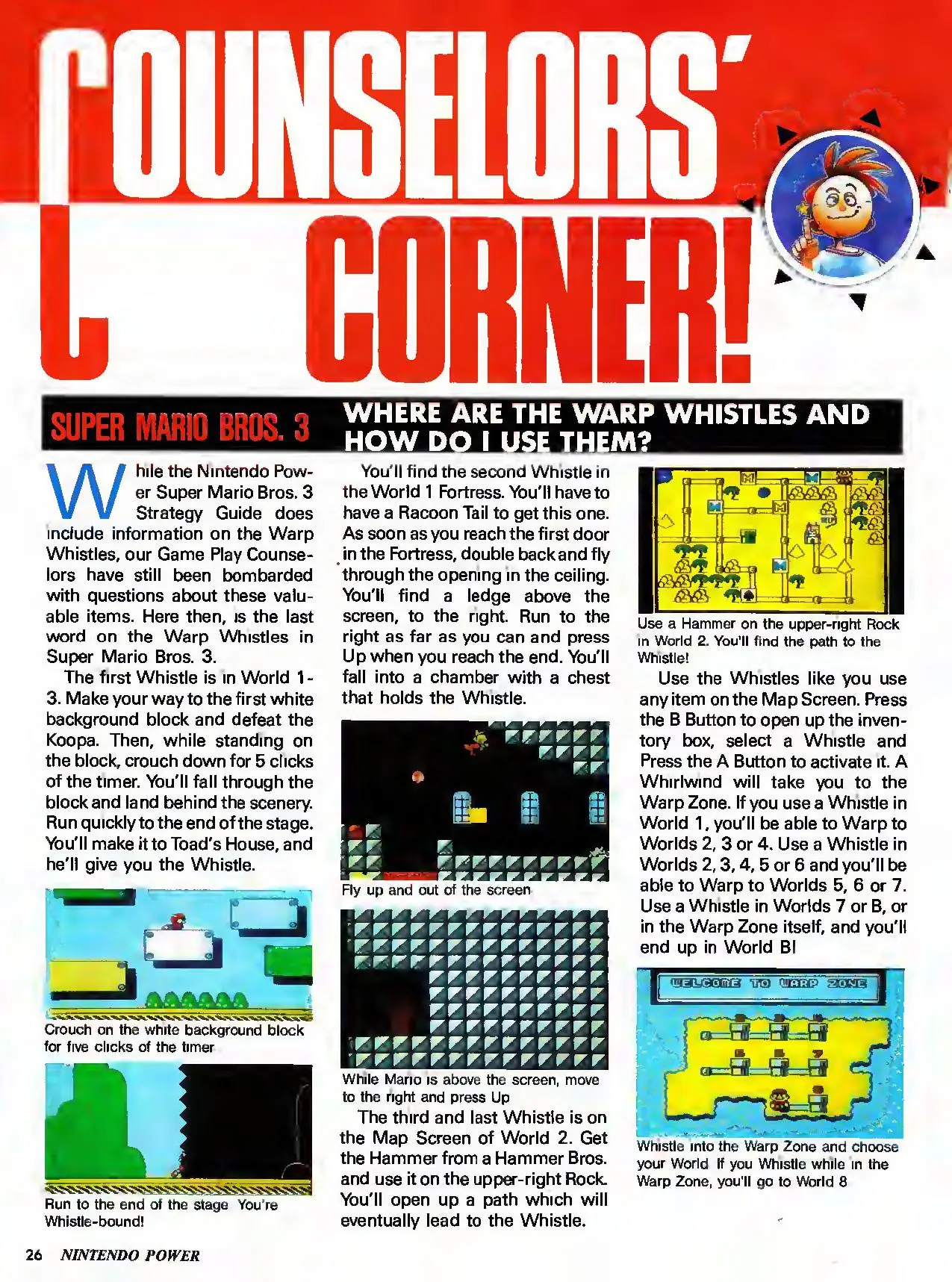Counselor's Corner from Nintendo Power issue 18, page 26