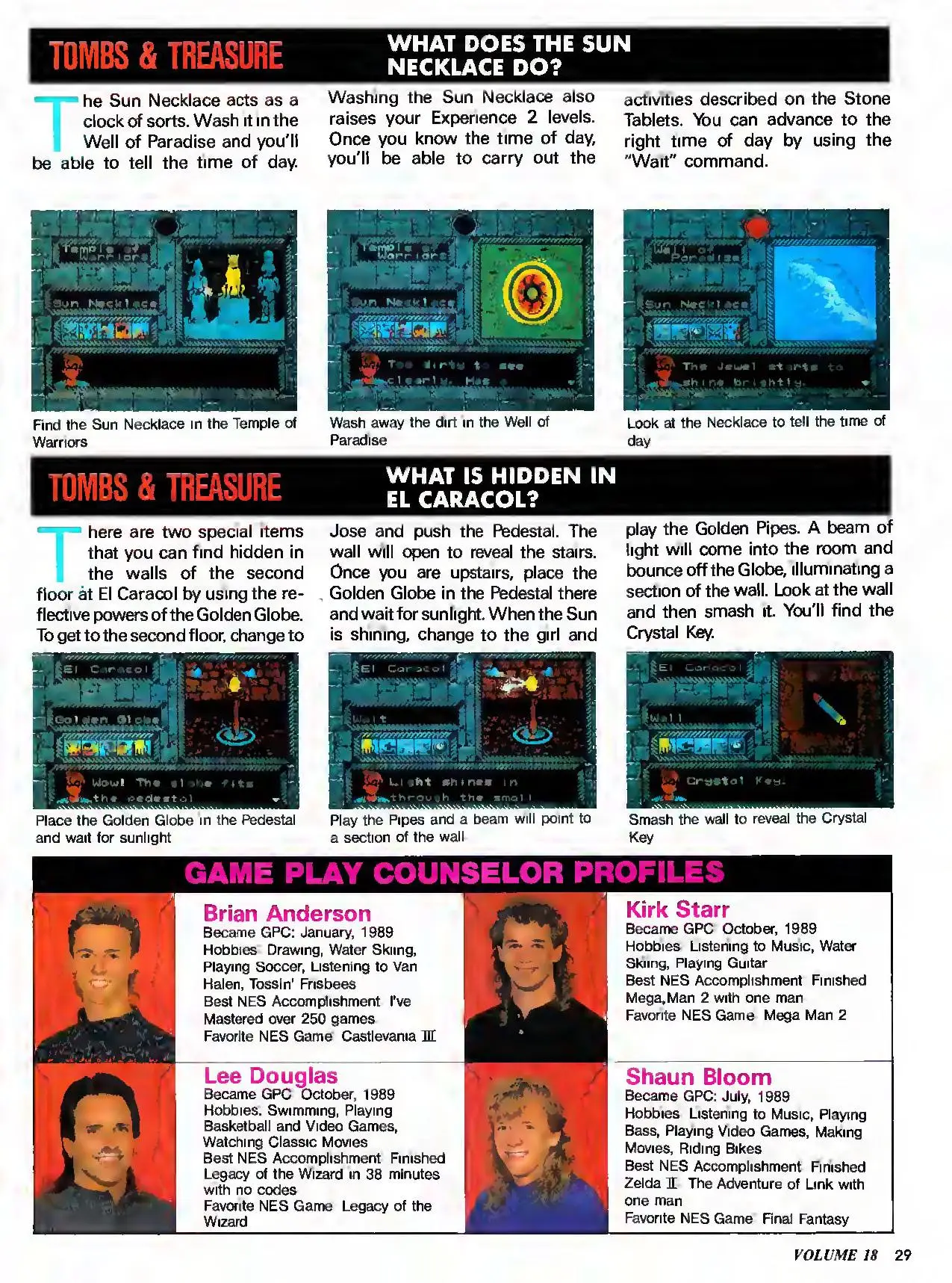 Counselor's Corner from Nintendo Power issue 18, page 29