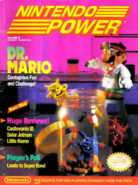 Nintendo Power issue 18 cover — Dr Mario