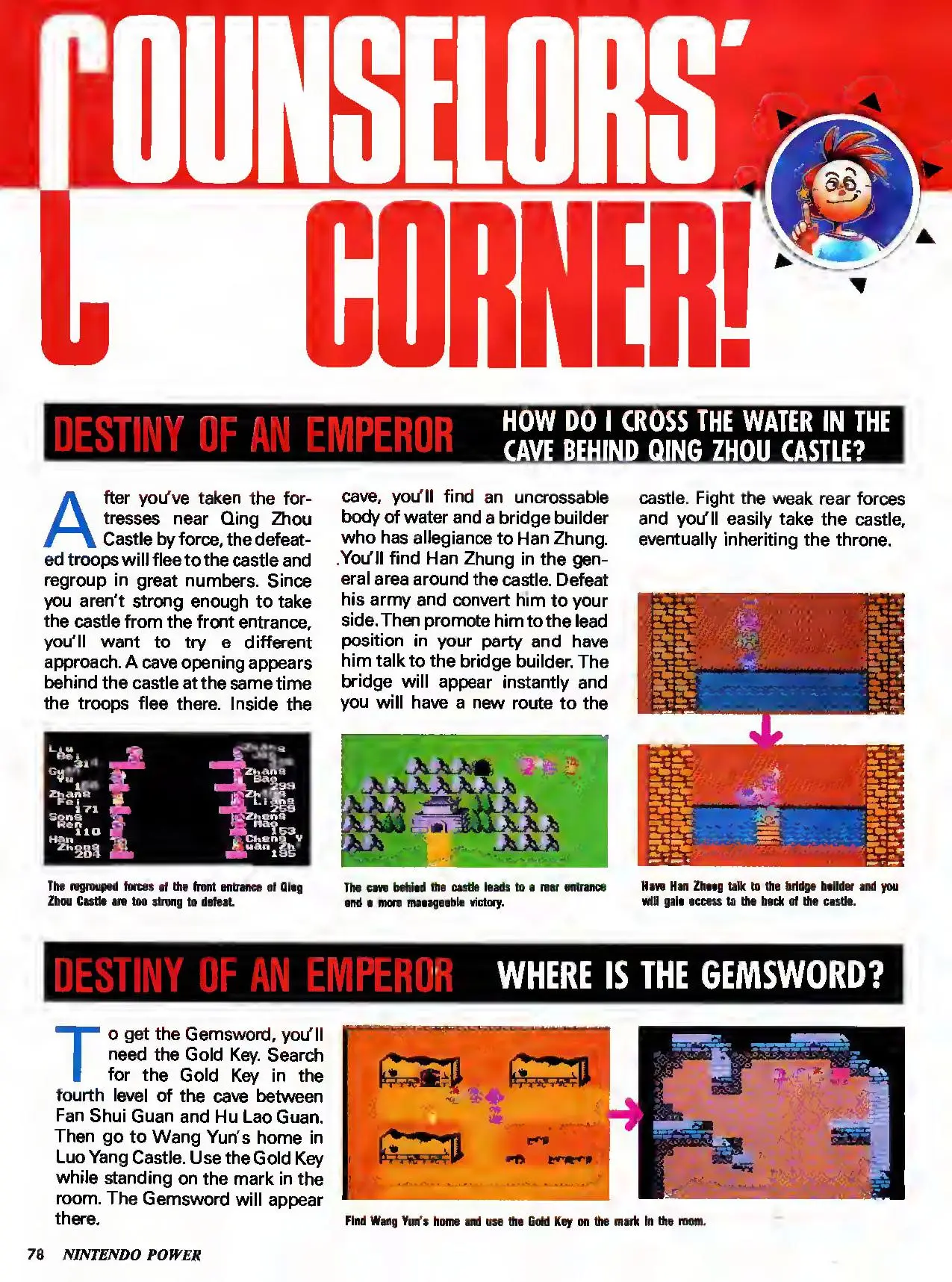 Counselor's Corner from Nintendo Power issue 20, page 78