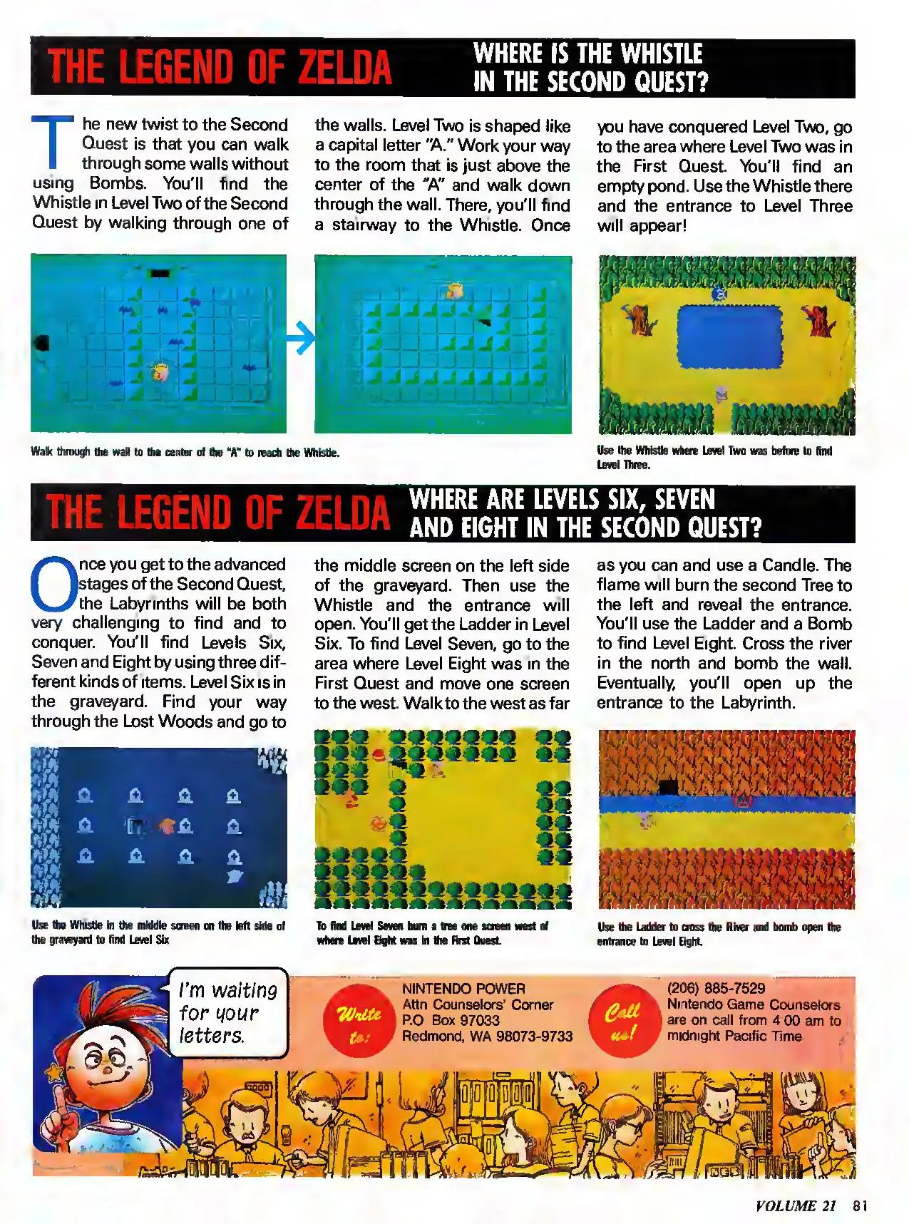 Counselor's Corner from Nintendo Power issue 21, page 81
