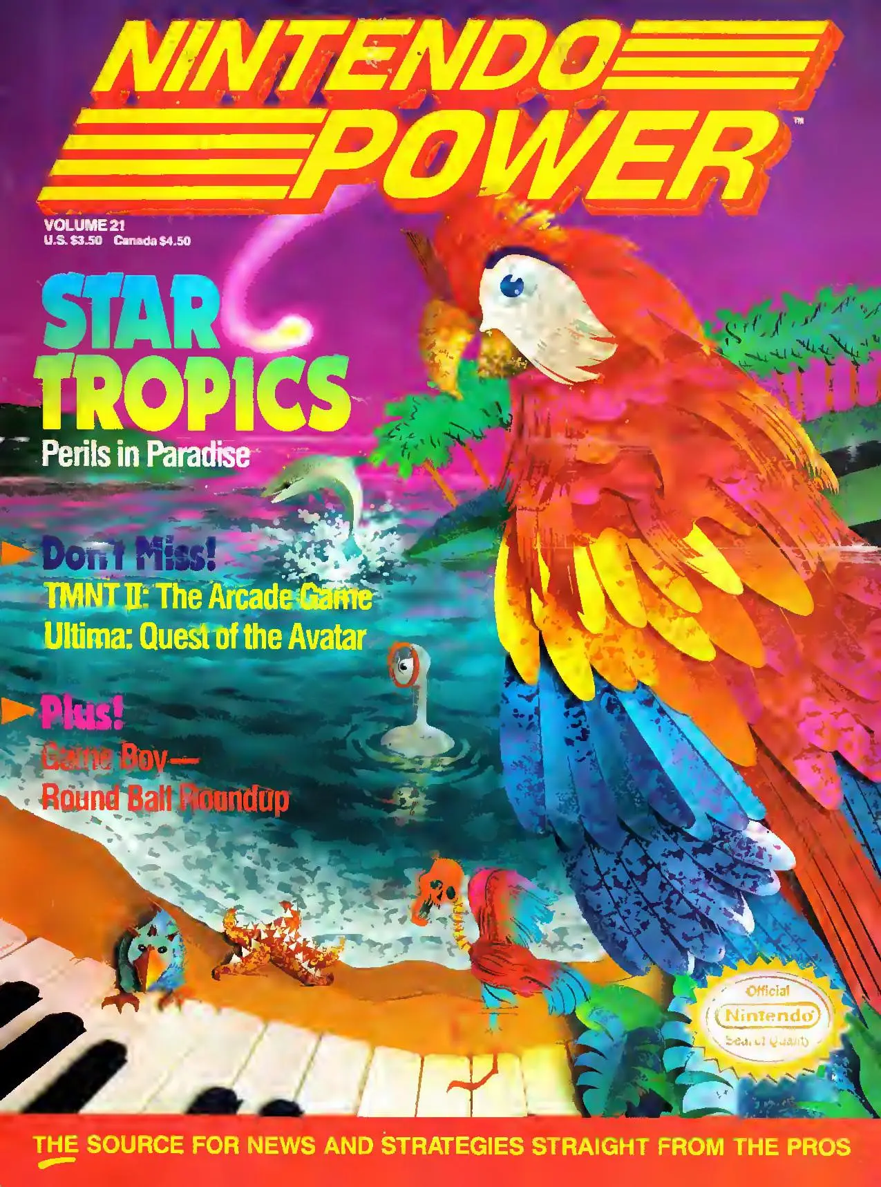 Nintendo Power issue 21 cover — Star Tropics