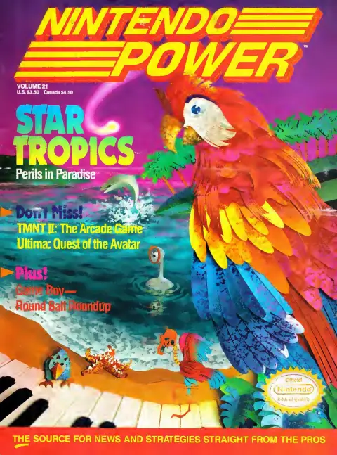 Nintendo Power issue 21 cover — Star Tropics