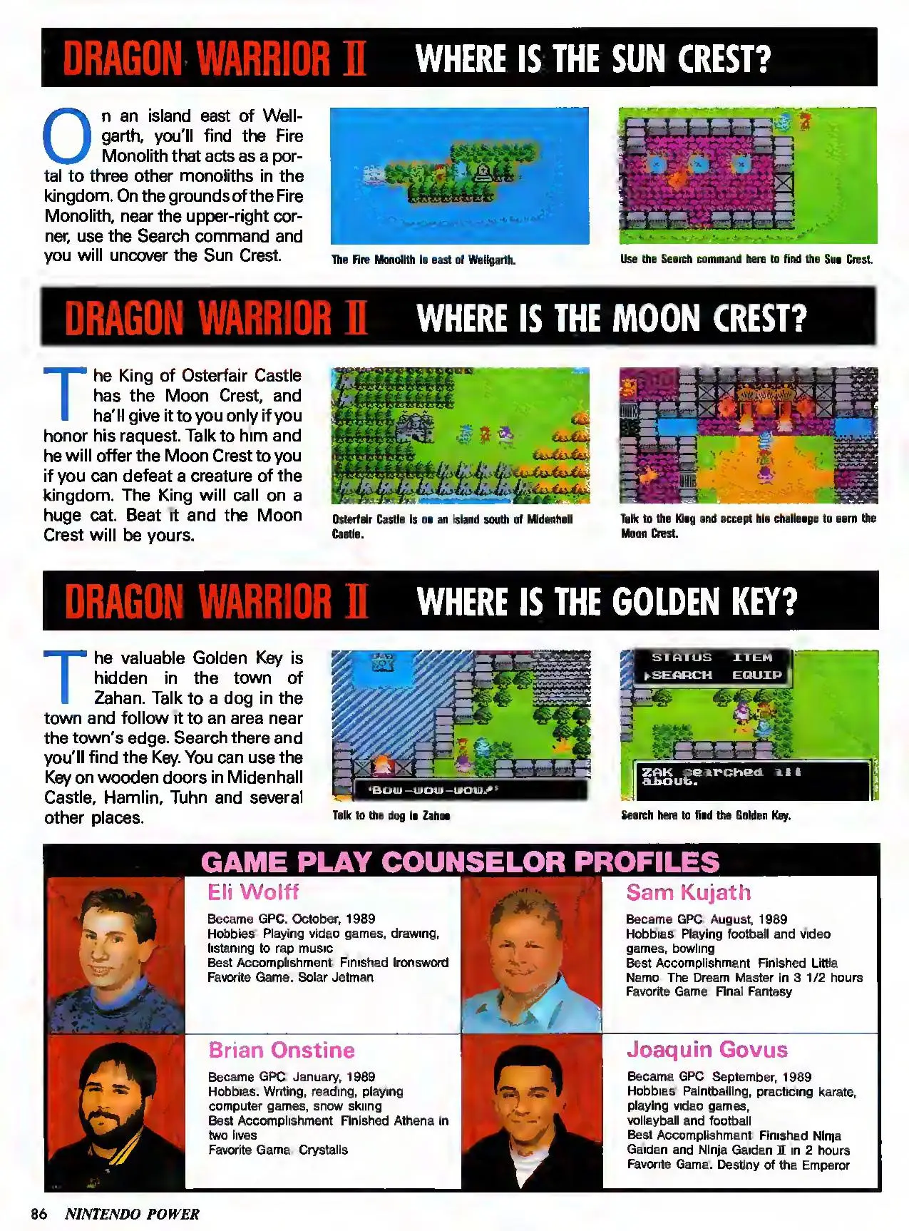 Counselor's Corner from Nintendo Power issue 22, page 86