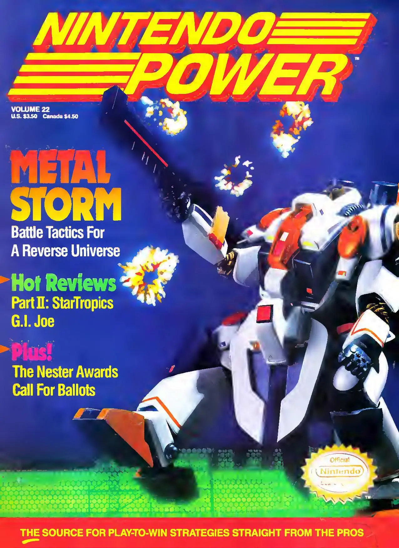 Nintendo Power issue 22 cover — Metal Storm