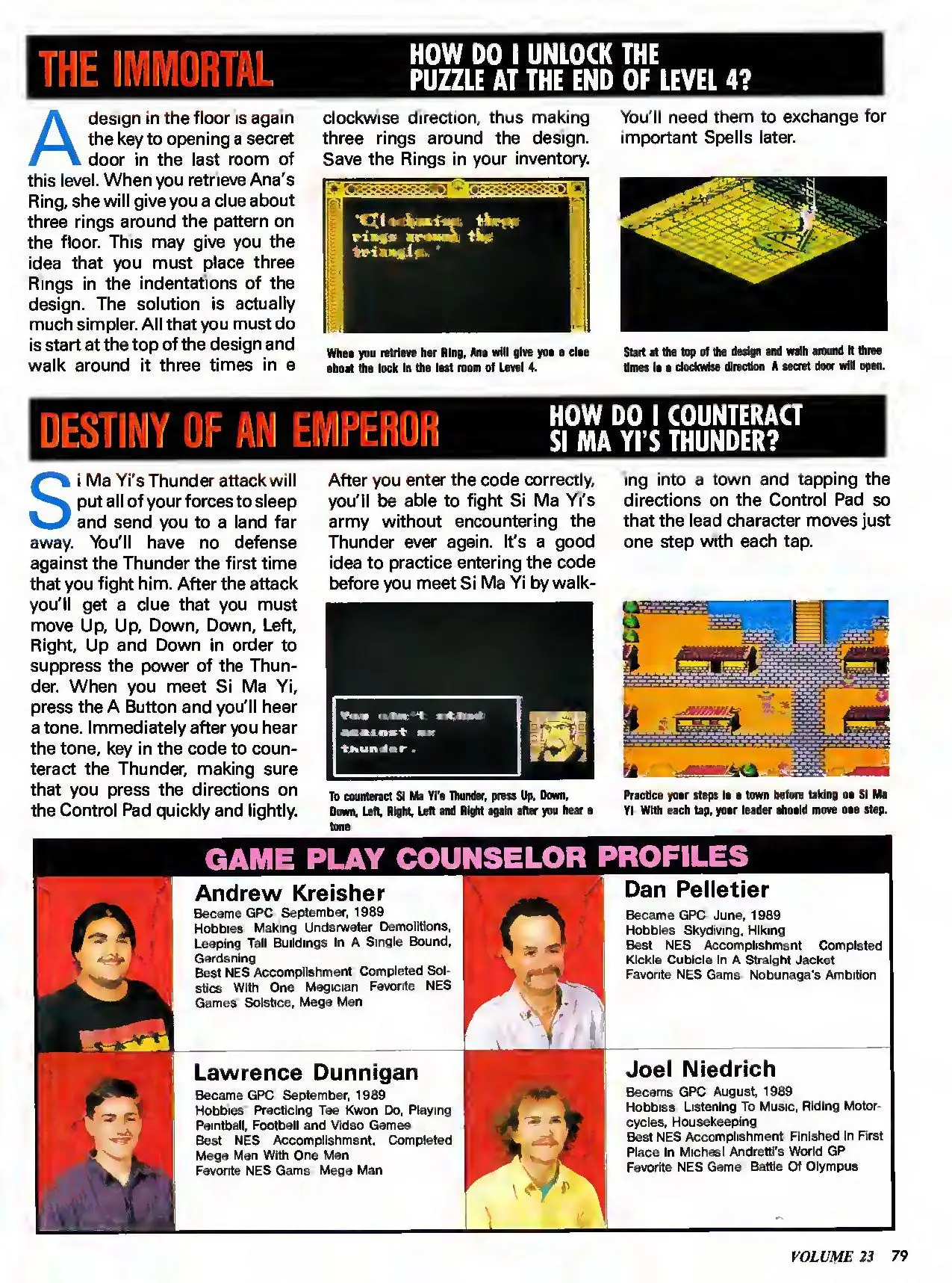Counselor's Corner from Nintendo Power issue 23, page 79