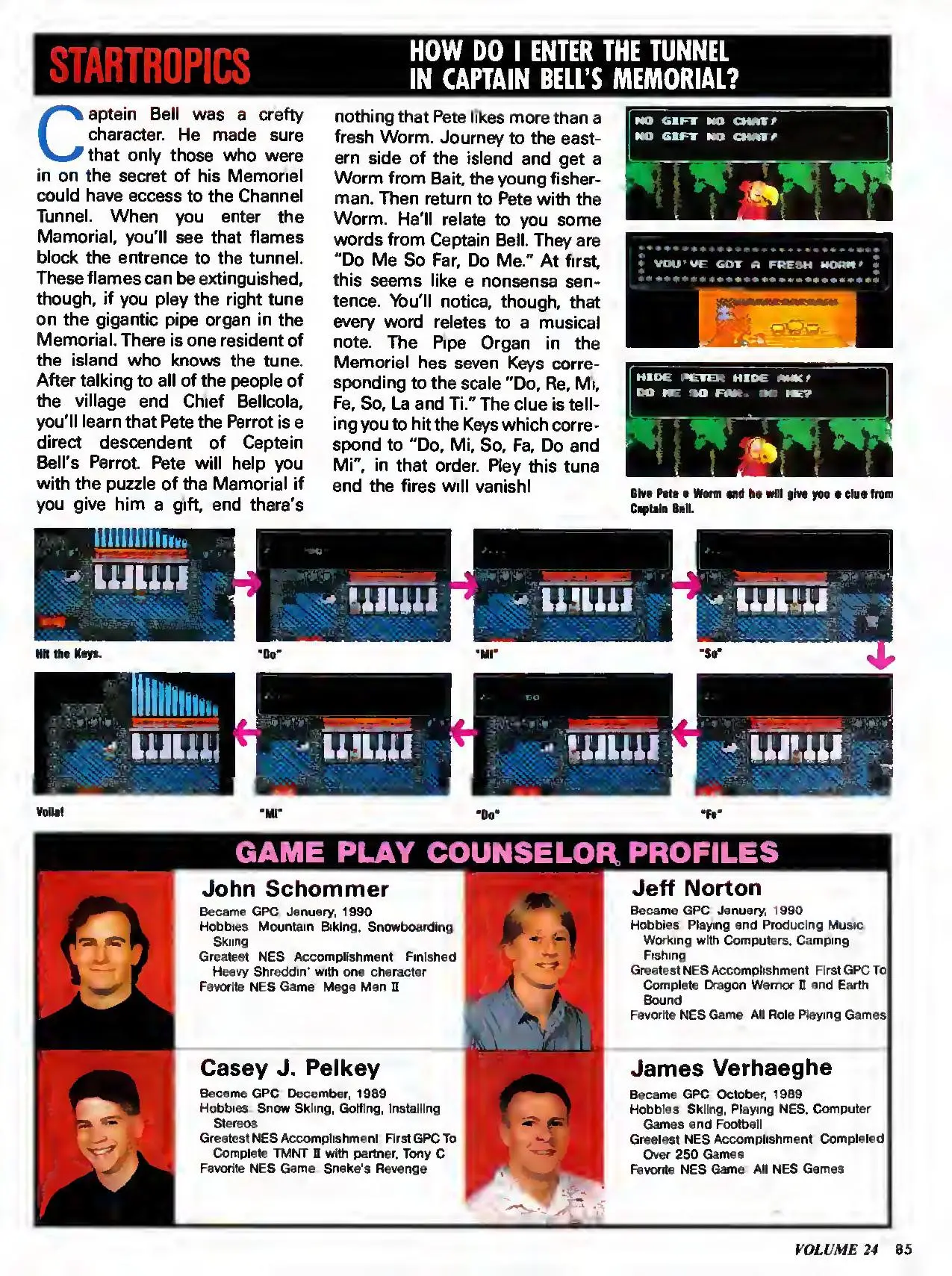 Counselor's Corner from Nintendo Power issue 24, page 85