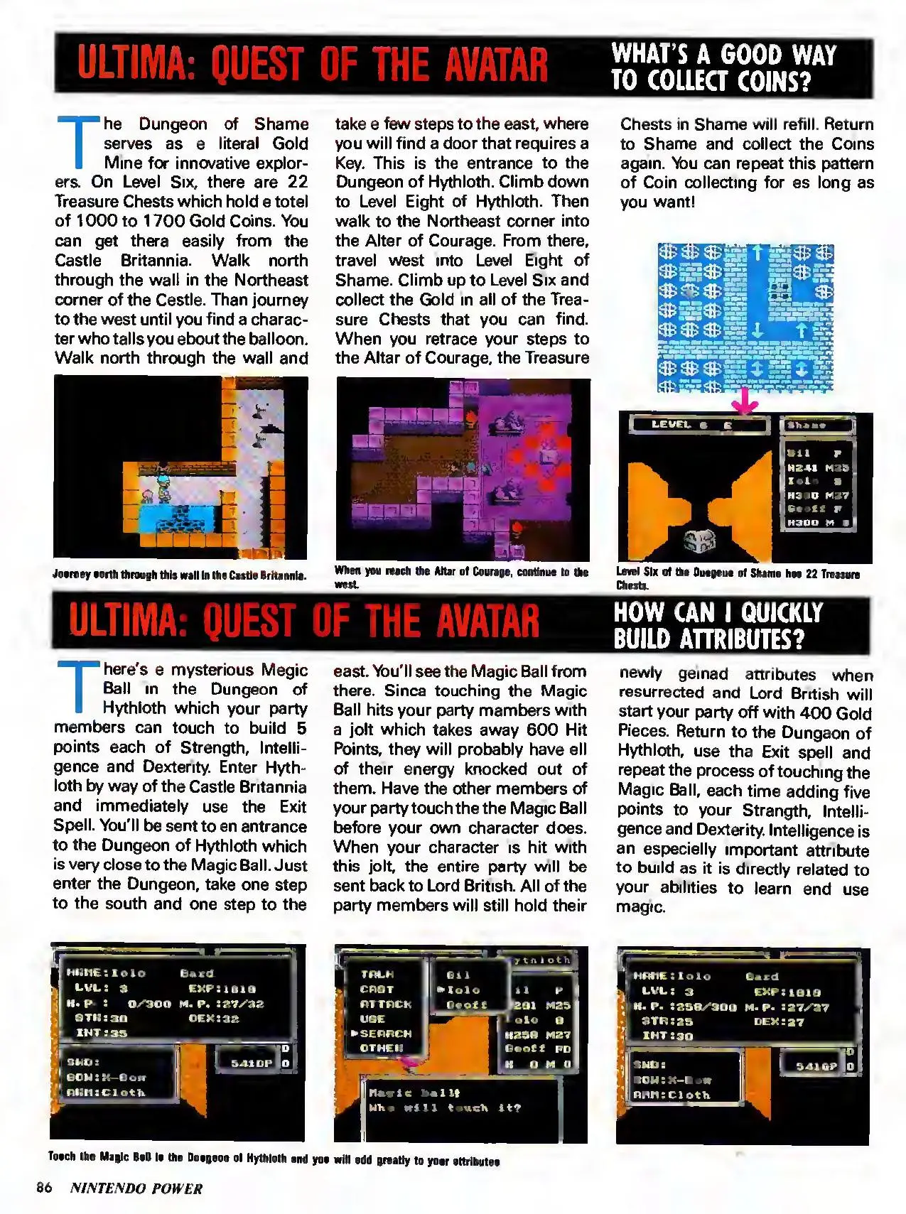Counselor's Corner from Nintendo Power issue 24, page 86