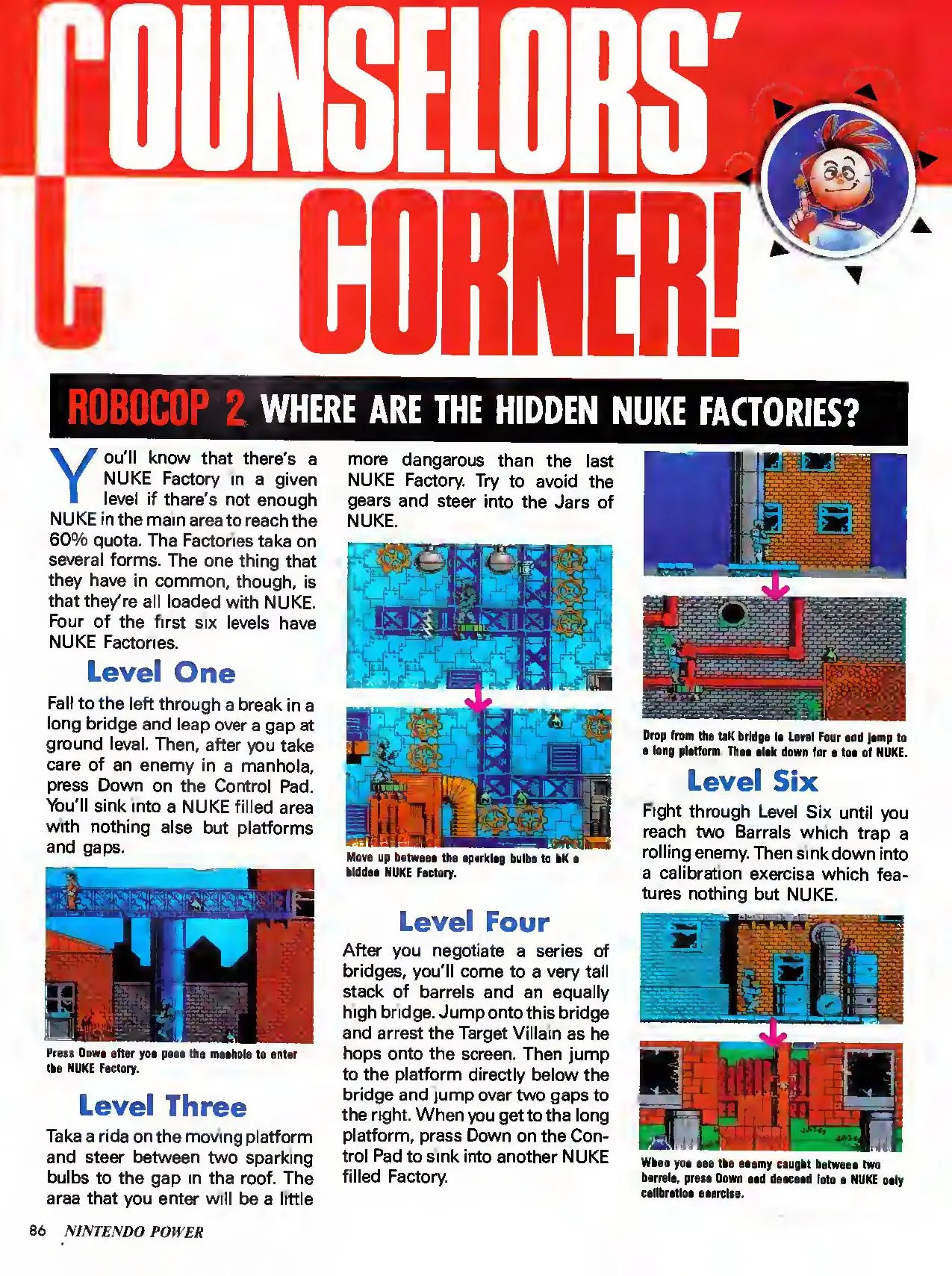 Counselor's Corner from Nintendo Power issue 25, page 86
