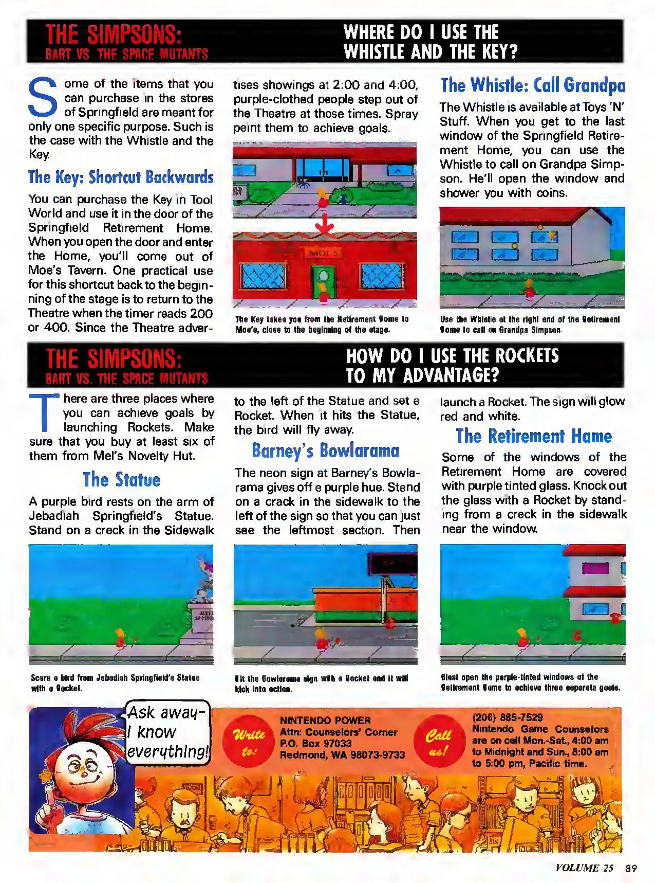 Counselor's Corner from Nintendo Power issue 25, page 89