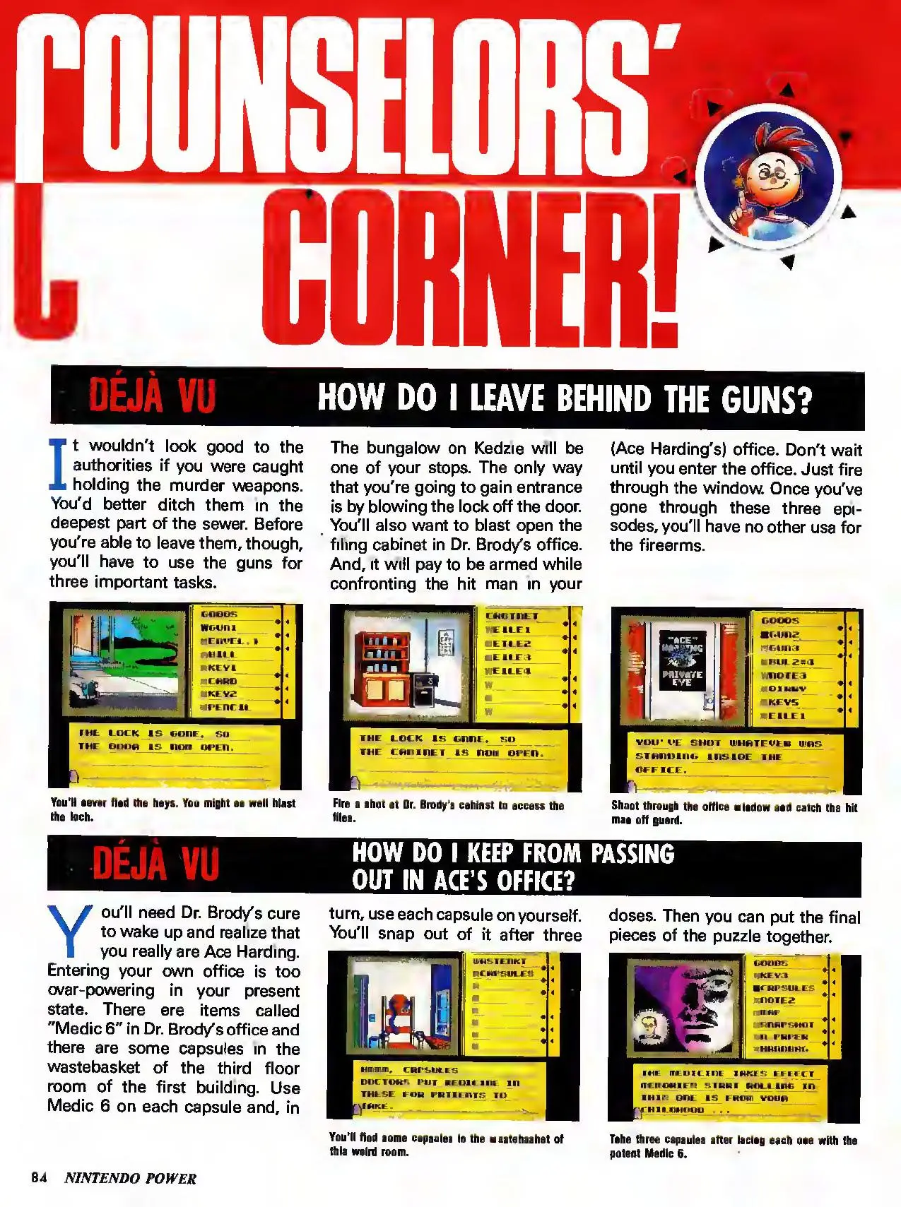 Counselor's Corner from Nintendo Power issue 26, page 84