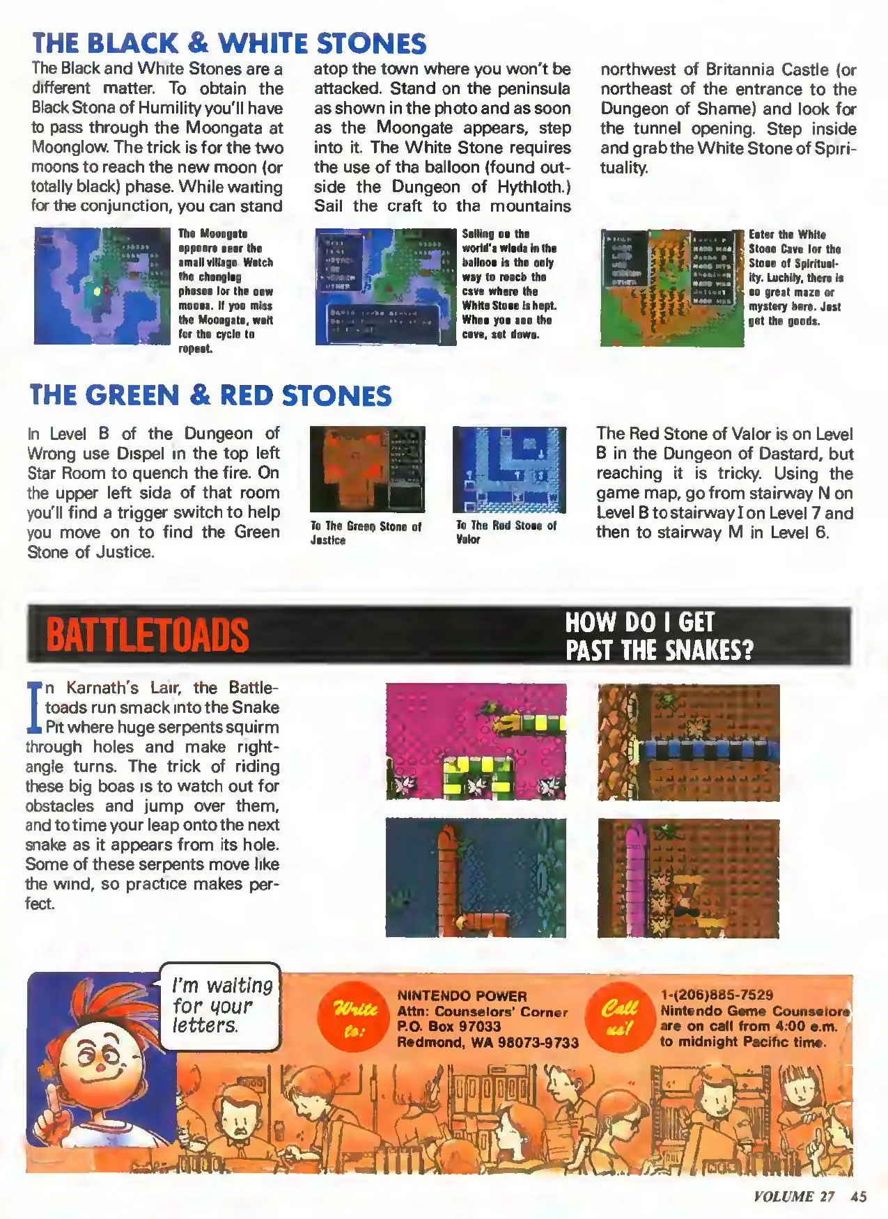 Counselor's Corner from Nintendo Power issue 27, page 45
