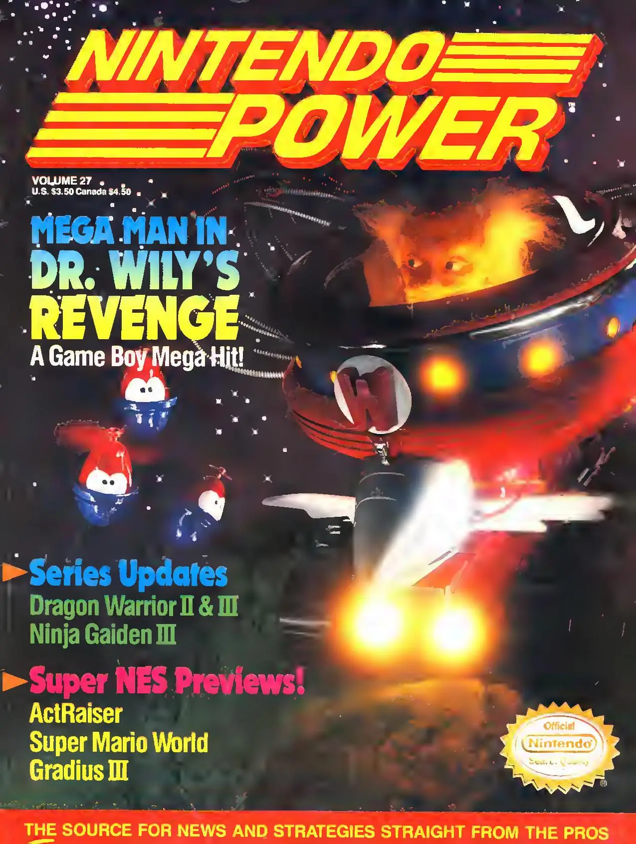 Nintendo Power issue 27 cover — Mega Man in Dr. Wily's Revenge