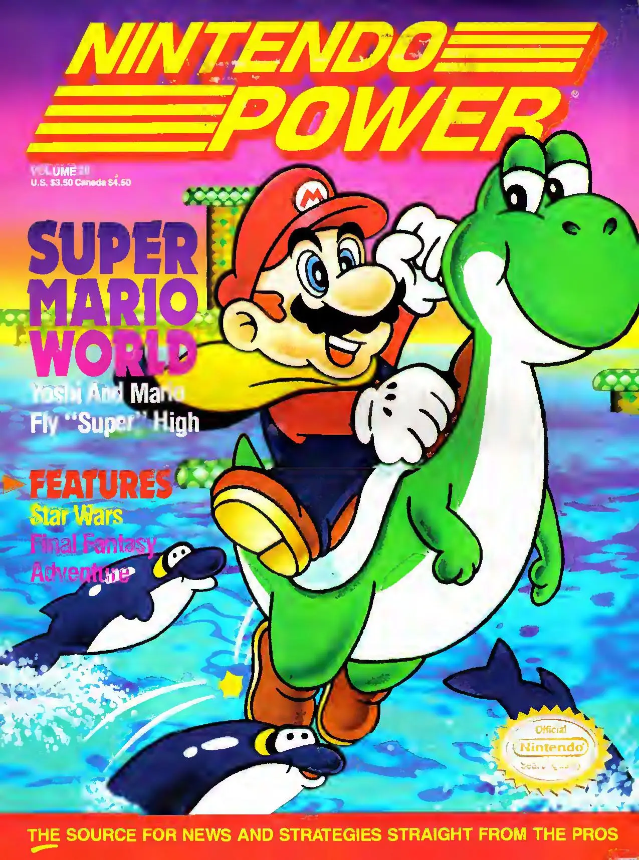Nintendo Power issue 28 cover — Super Mario World