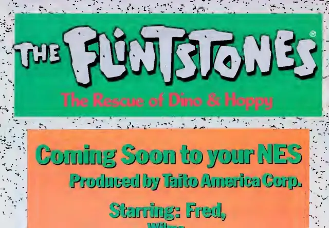 Pull-out poster from Nintendo Power issue 29 — The Flintstones: The Rescue of Dino & Hoppy