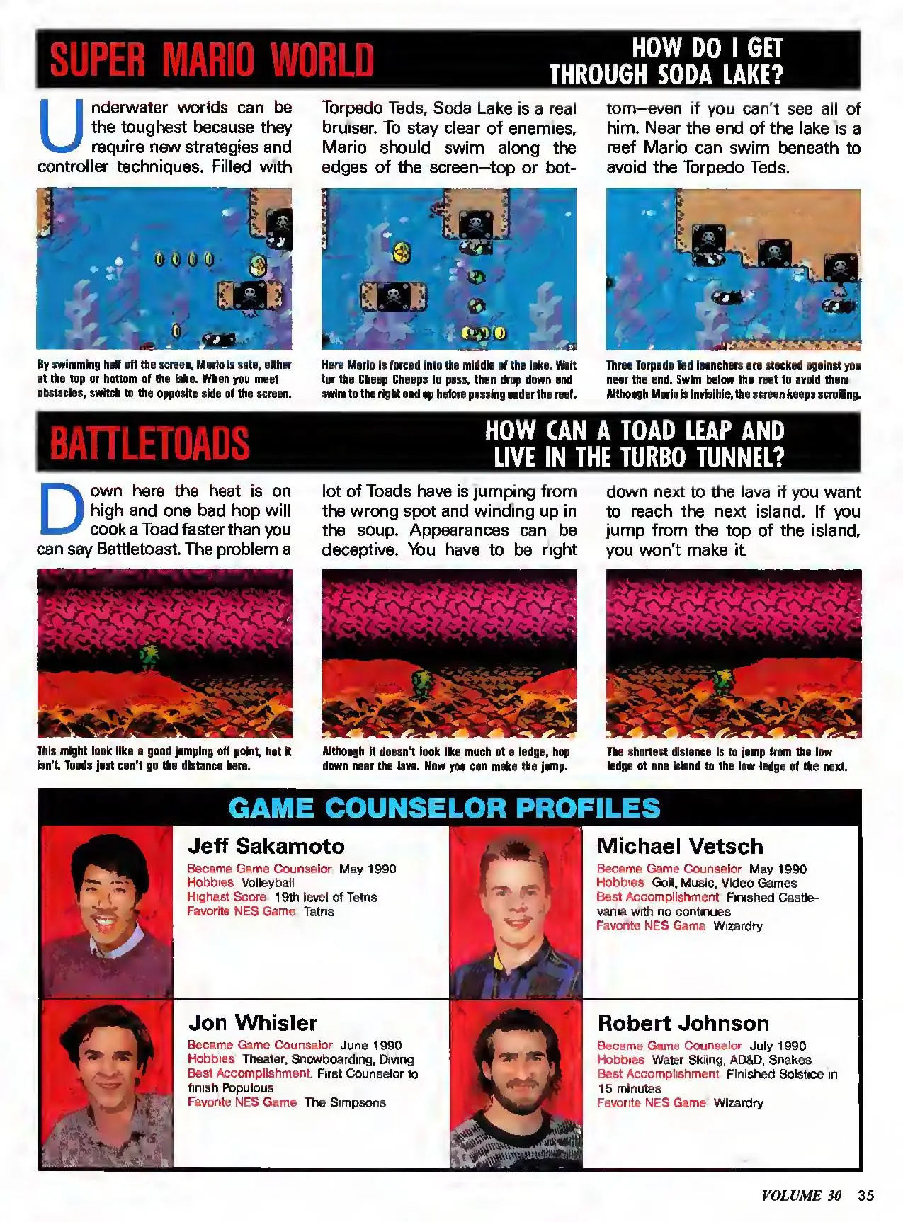Counselor's Corner from Nintendo Power issue 30, page 35