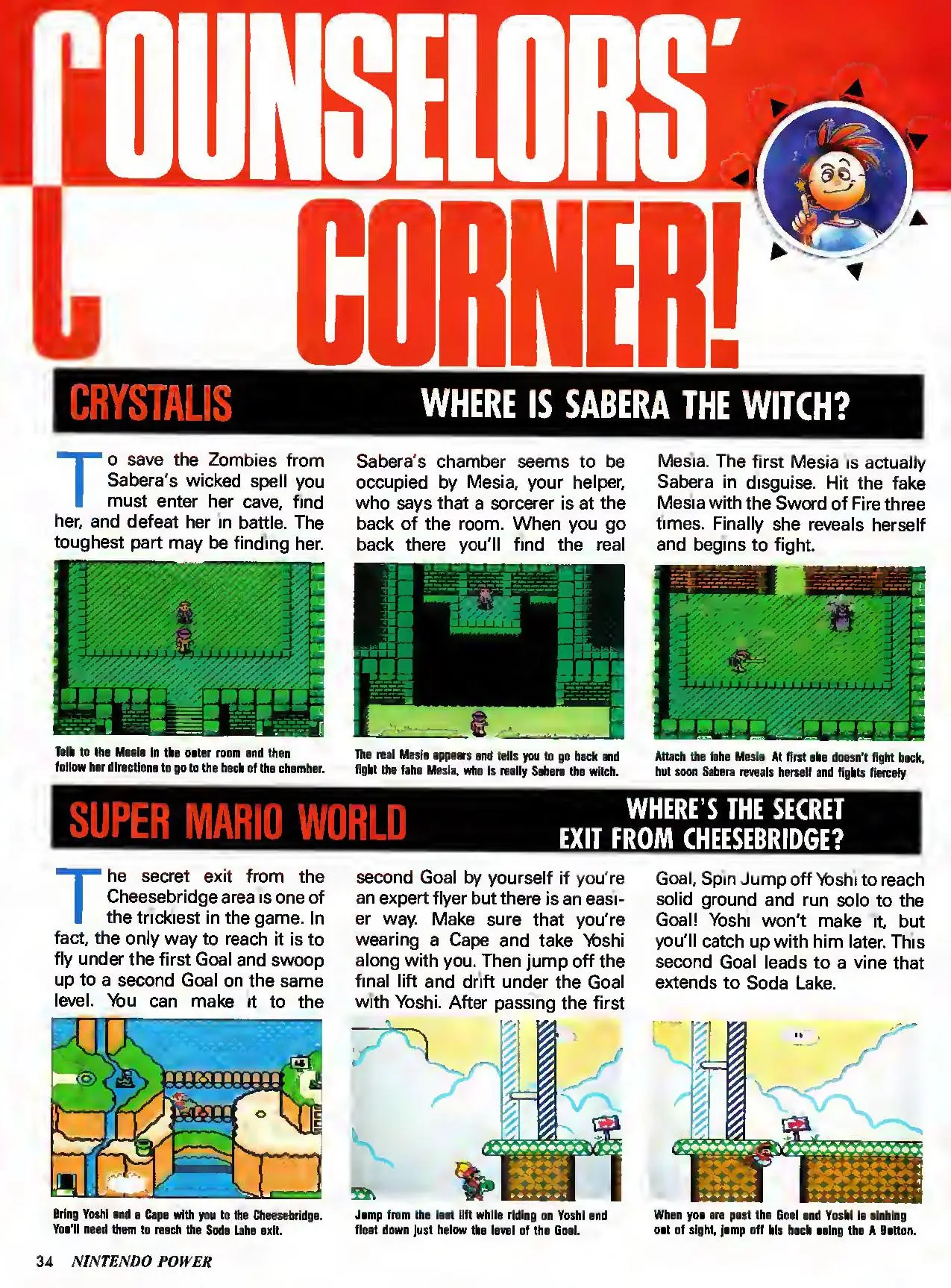 Counselor's Corner from Nintendo Power issue 31, page 34