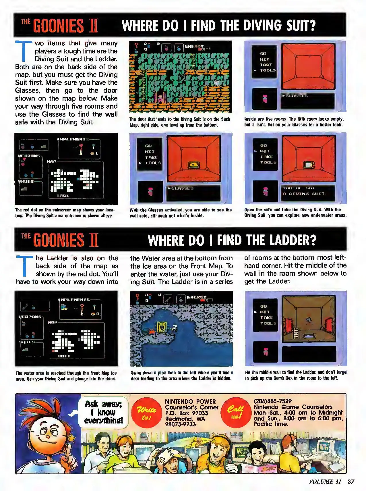 Counselor's Corner from Nintendo Power issue 31, page 37