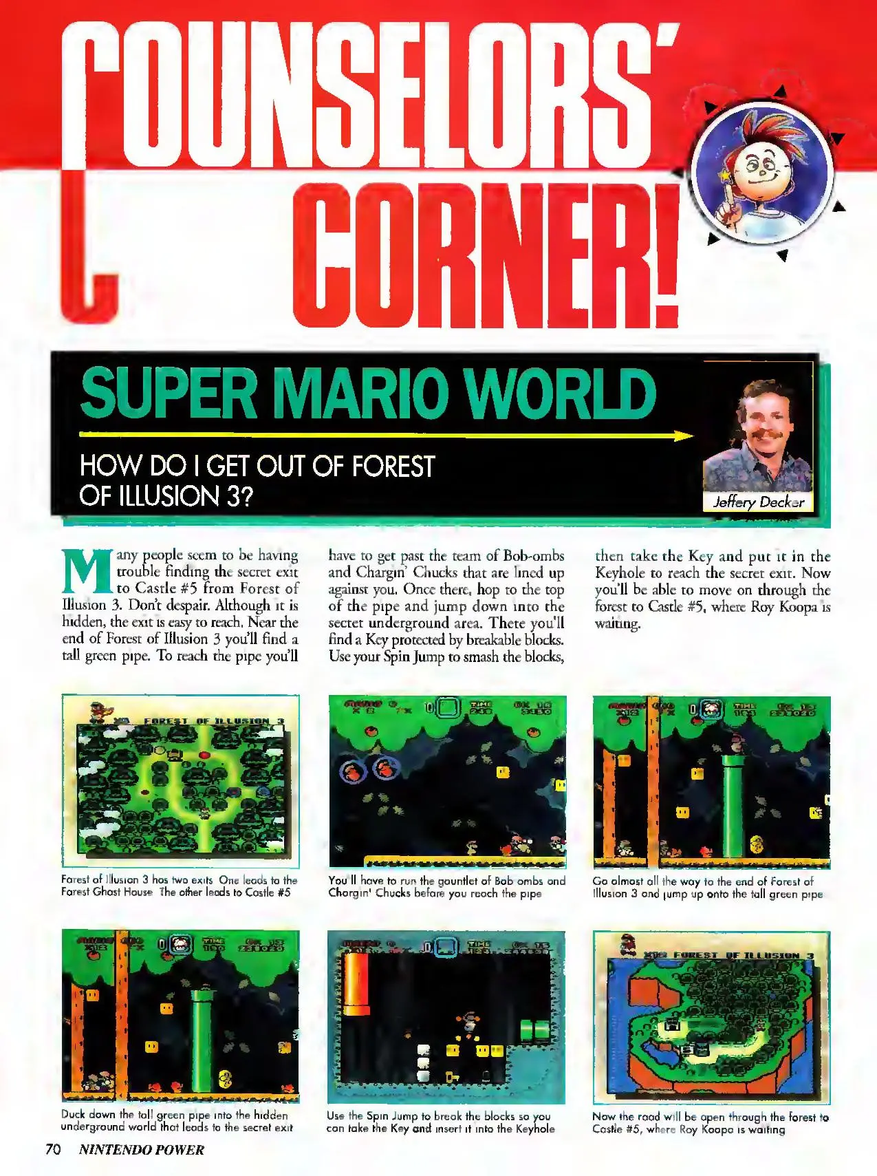 Counselor's Corner from Nintendo Power issue 32, page 70