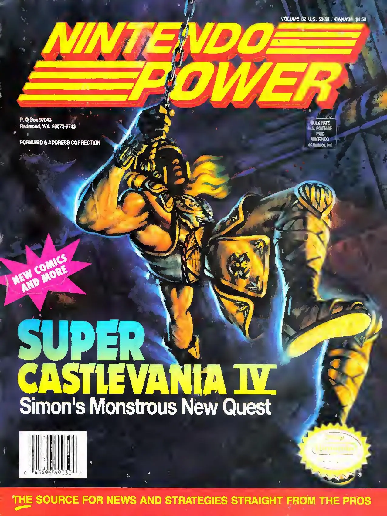 Nintendo Power issue 32 cover — Super Castlevania IV
