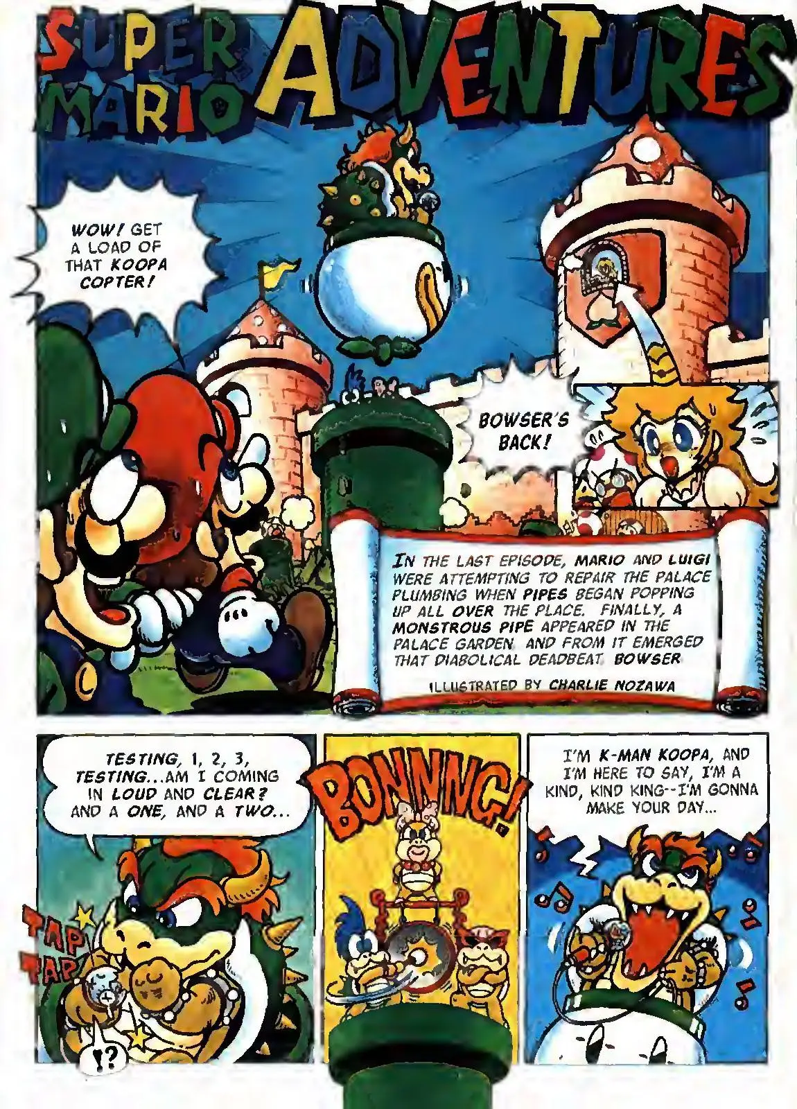 Super Mario Adventures from Nintendo Power issue 33, first page